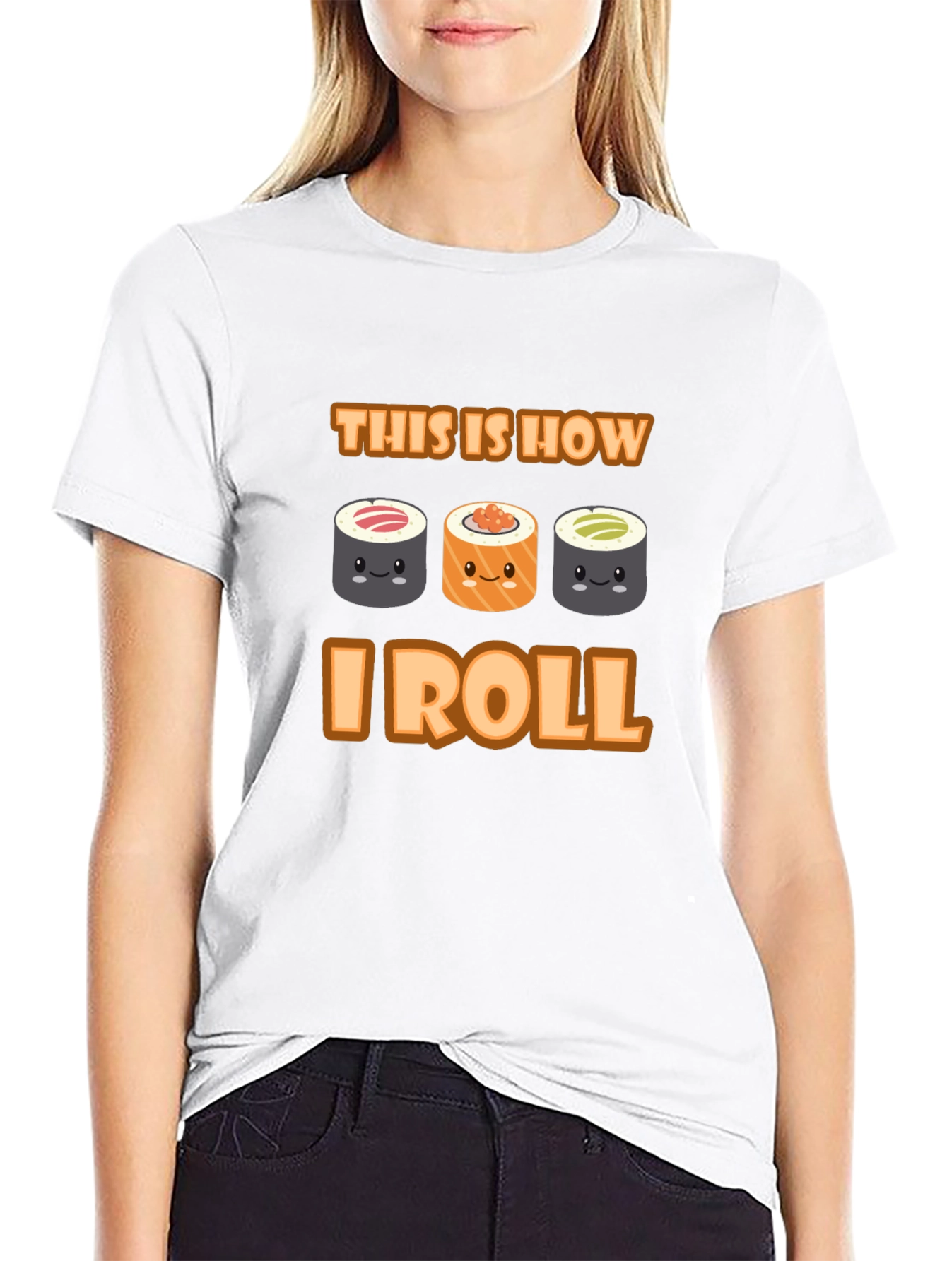 Black Sushi Roll T-Shirt - This Is How I Roll view 9
