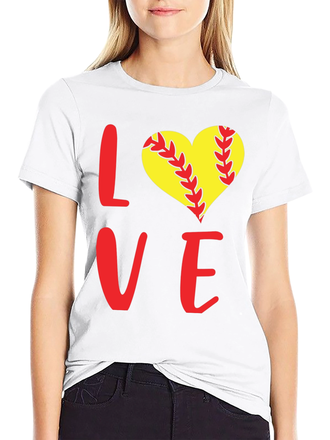 Black Softball Love T-Shirt view 9