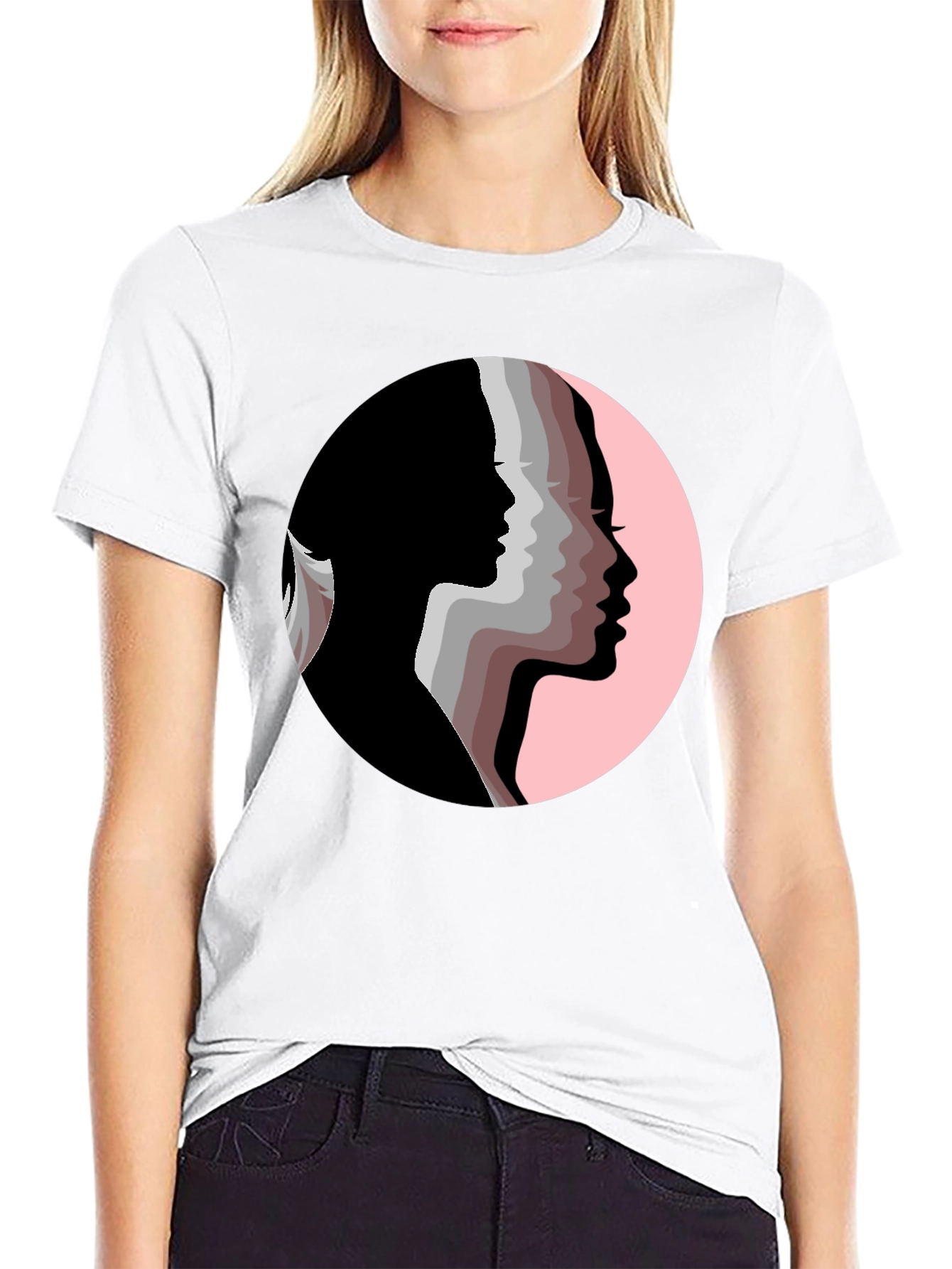 Women Silhouette T-Shirt - Black Graphic Tee - 9