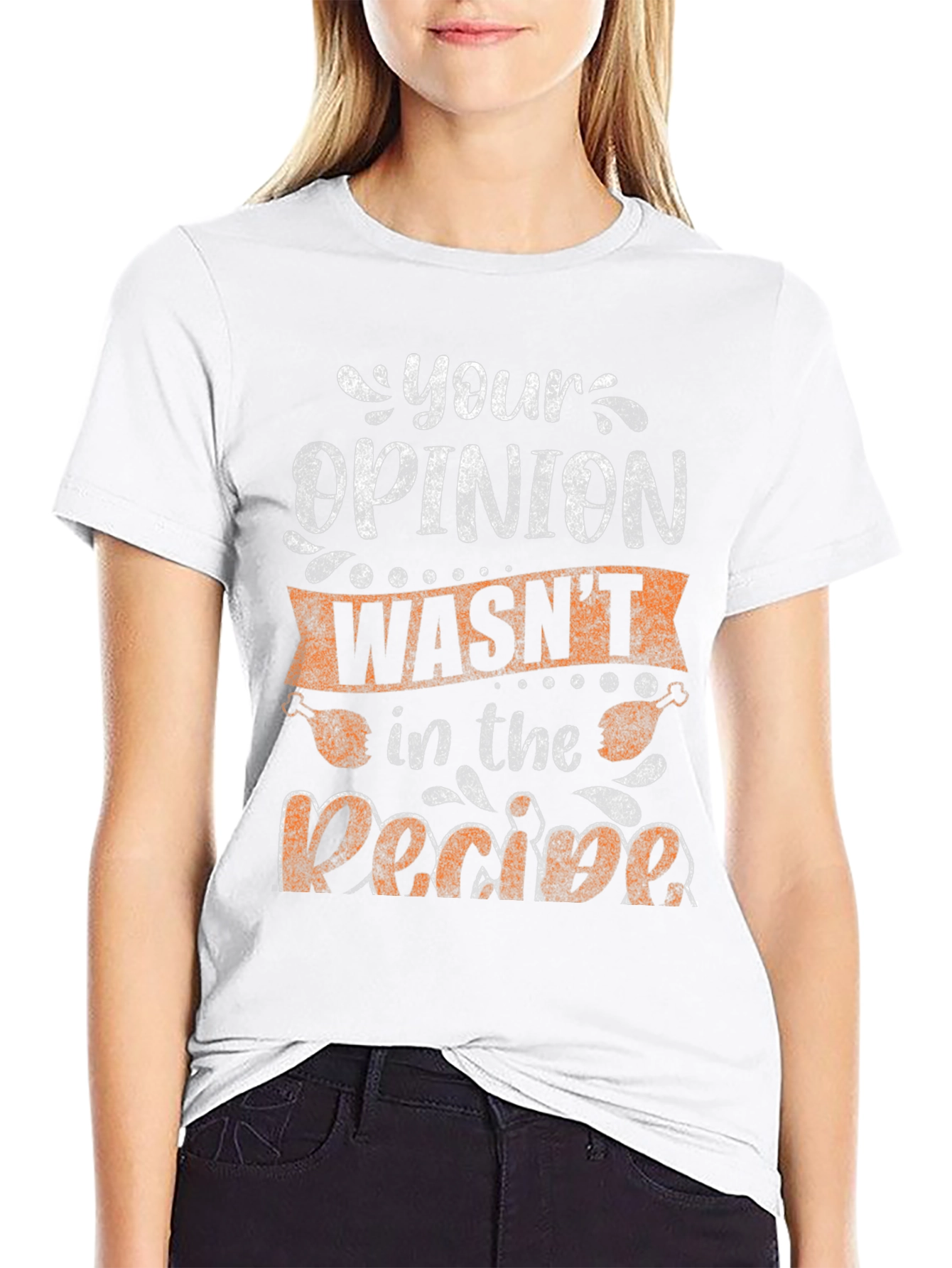 Black Funny Thanksgiving T-Shirt - Your Opinion Wasn't in the Recipe view 9