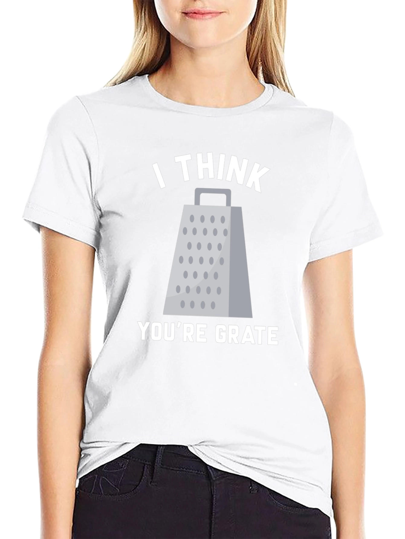 Black I Think You're Grate T-Shirt Funny Pun Tee view 9