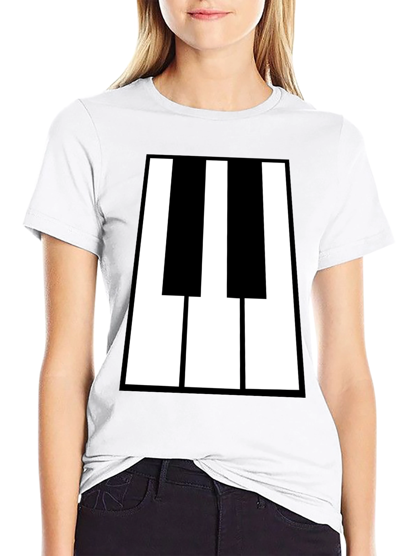 Black Piano Keys Graphic Tee - Black T-Shirt view 9