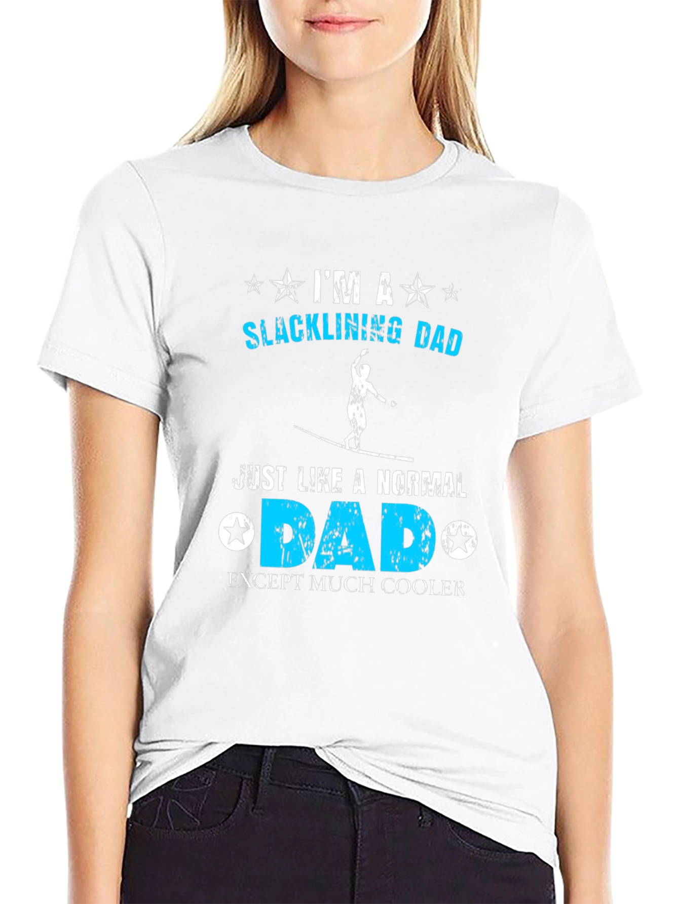 Black Slacklining Dad T-Shirt - Cool Father's Day Gift view 9