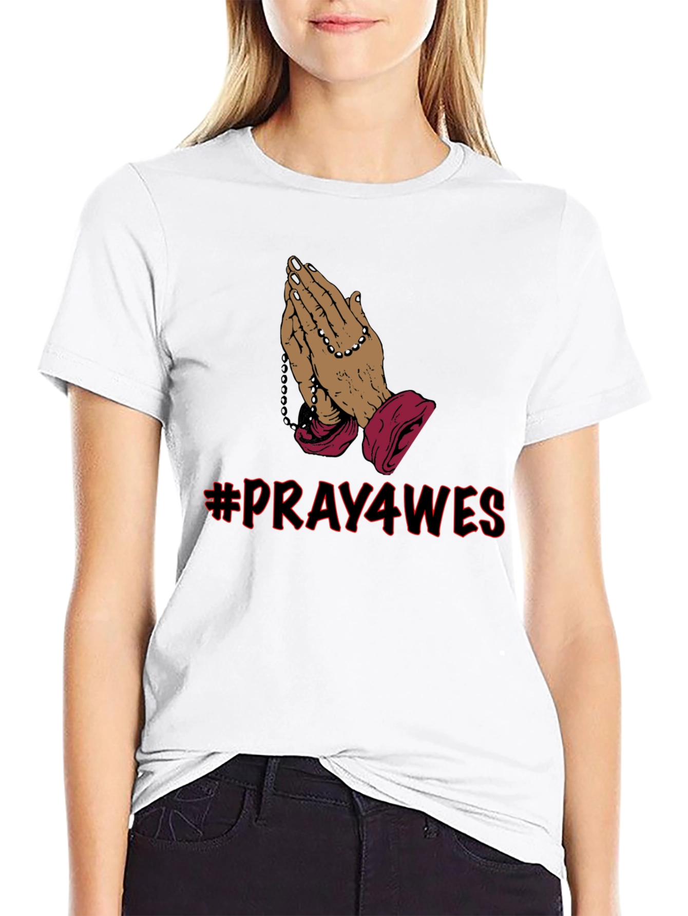 Black Pray4Wes Graphic Tee - Stylish Religious T-Shirt view 9