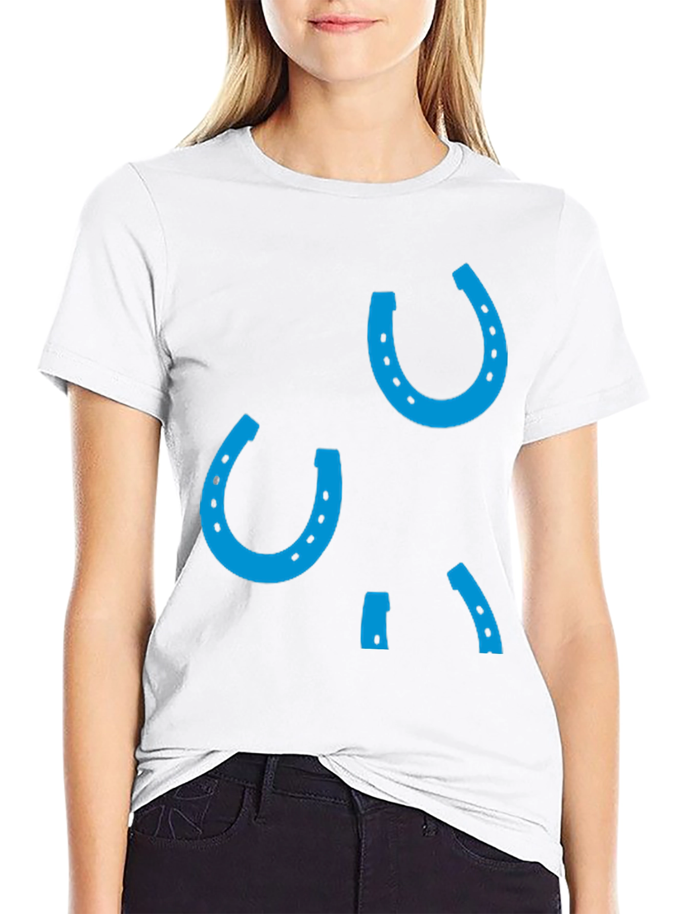 Black Lucky Horseshoe Graphic Tee - Black view 9