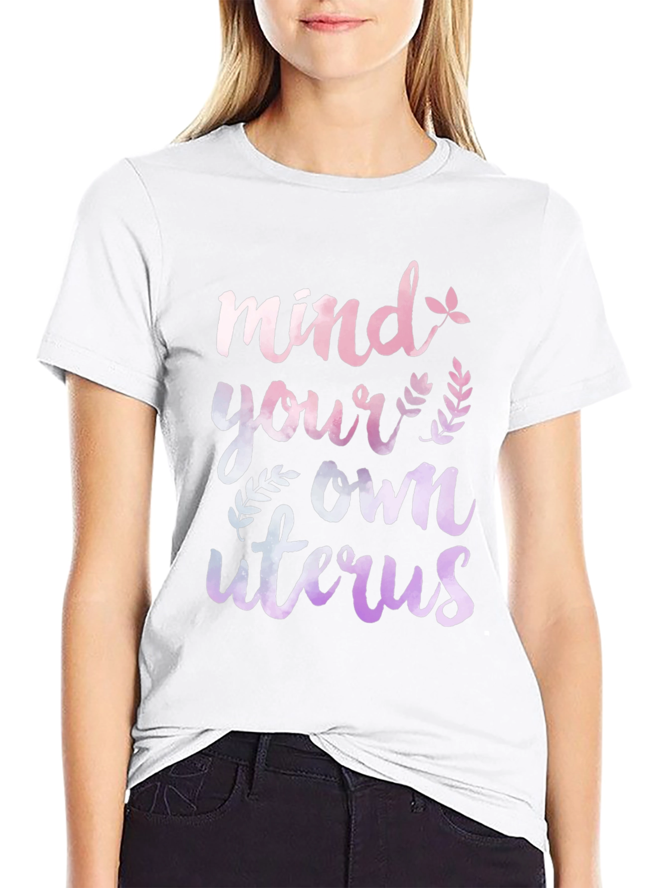 Black Mind Your Own Uterus Graphic Tee view 9