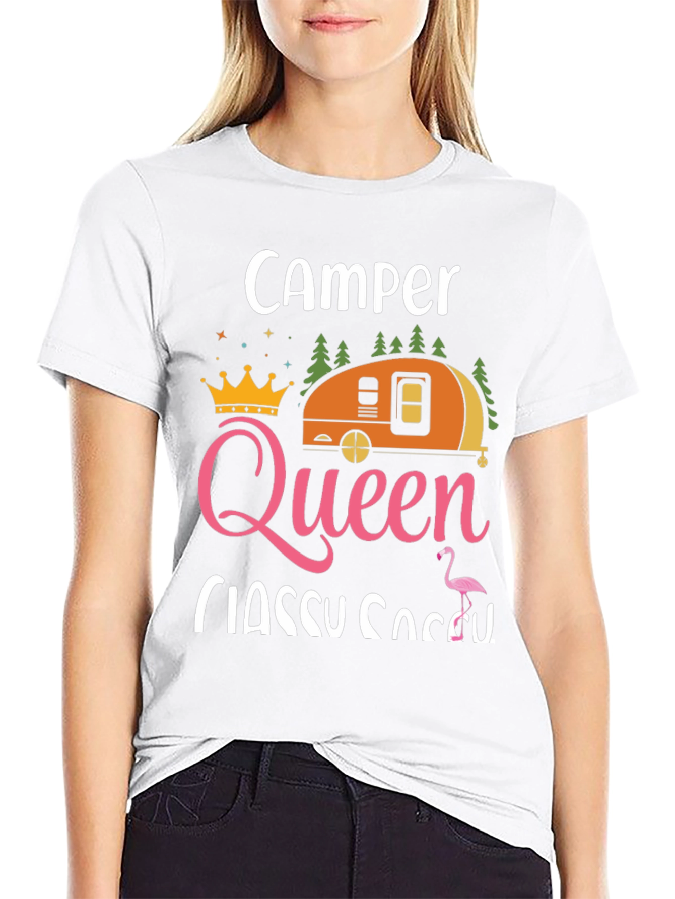Black Camper Queen Classy Sassy Graphic T-Shirt view 9