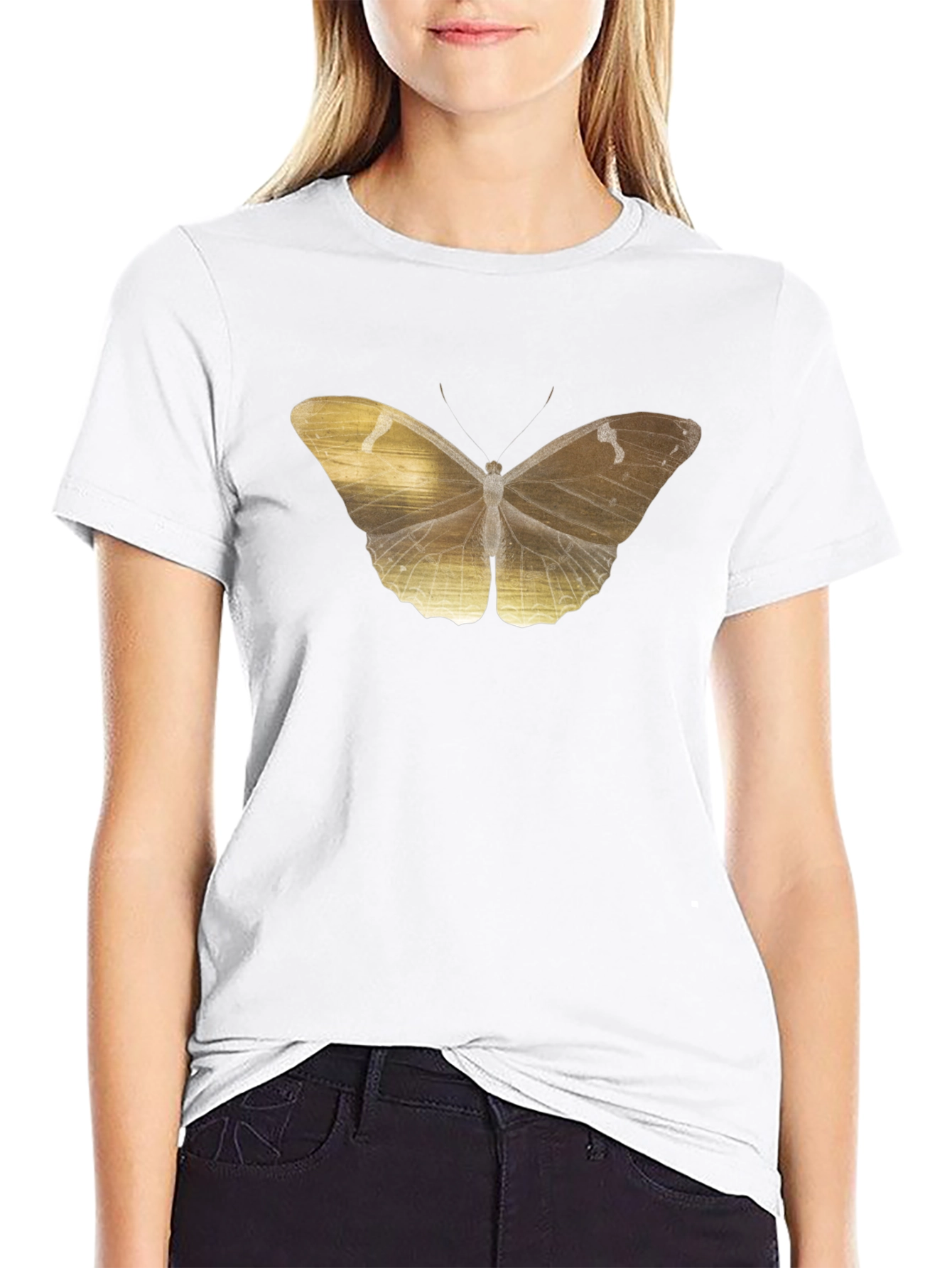 Black Butterfly Graphic Tee - Black Cotton Blend view 9