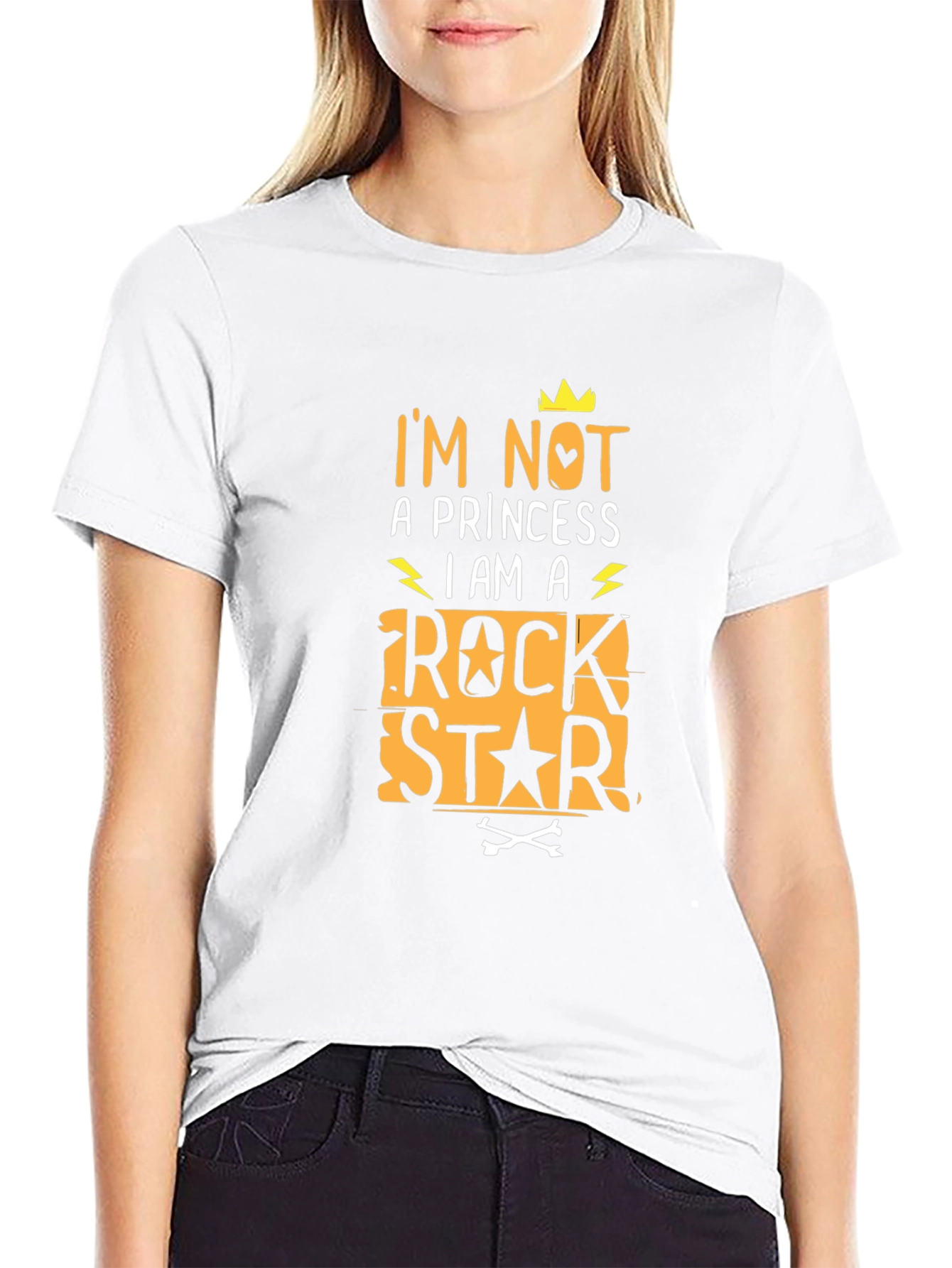 Black I'm Not A Princess Rock Star T-Shirt view 9