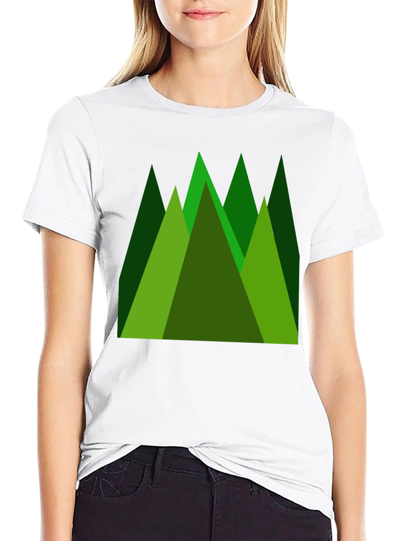 Black Geometric Mountain T-Shirt view 9