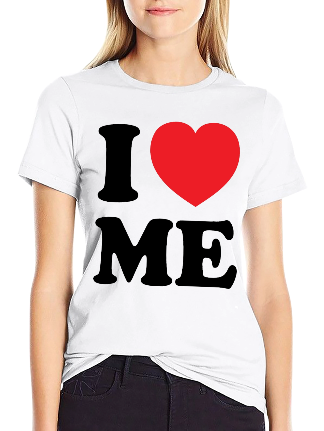 Black I Heart Me T-Shirt - Black Graphic Tee view 9