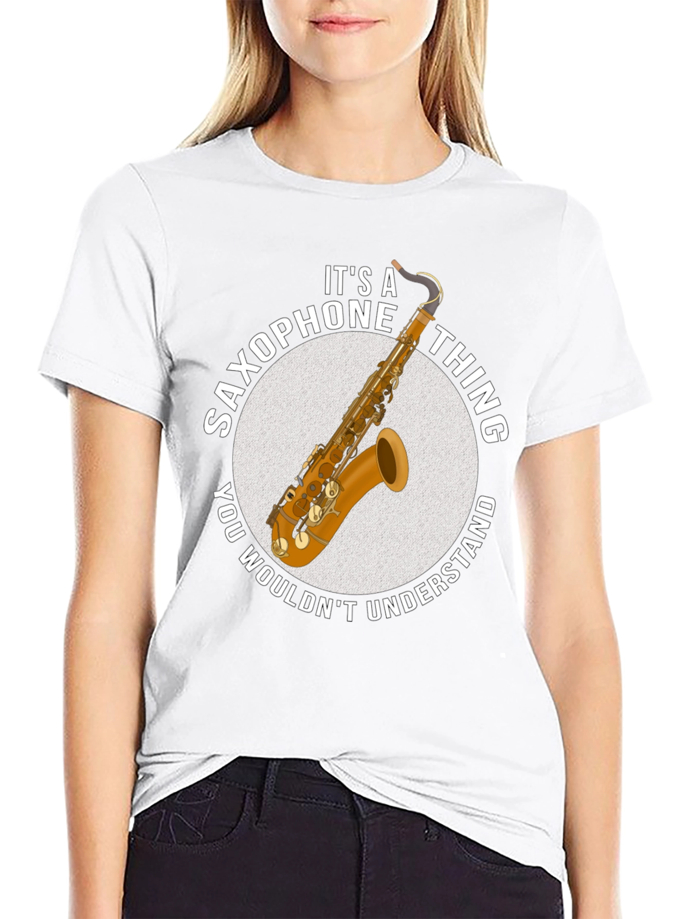 Black Saxophone Thing Graphic T-Shirt view 9
