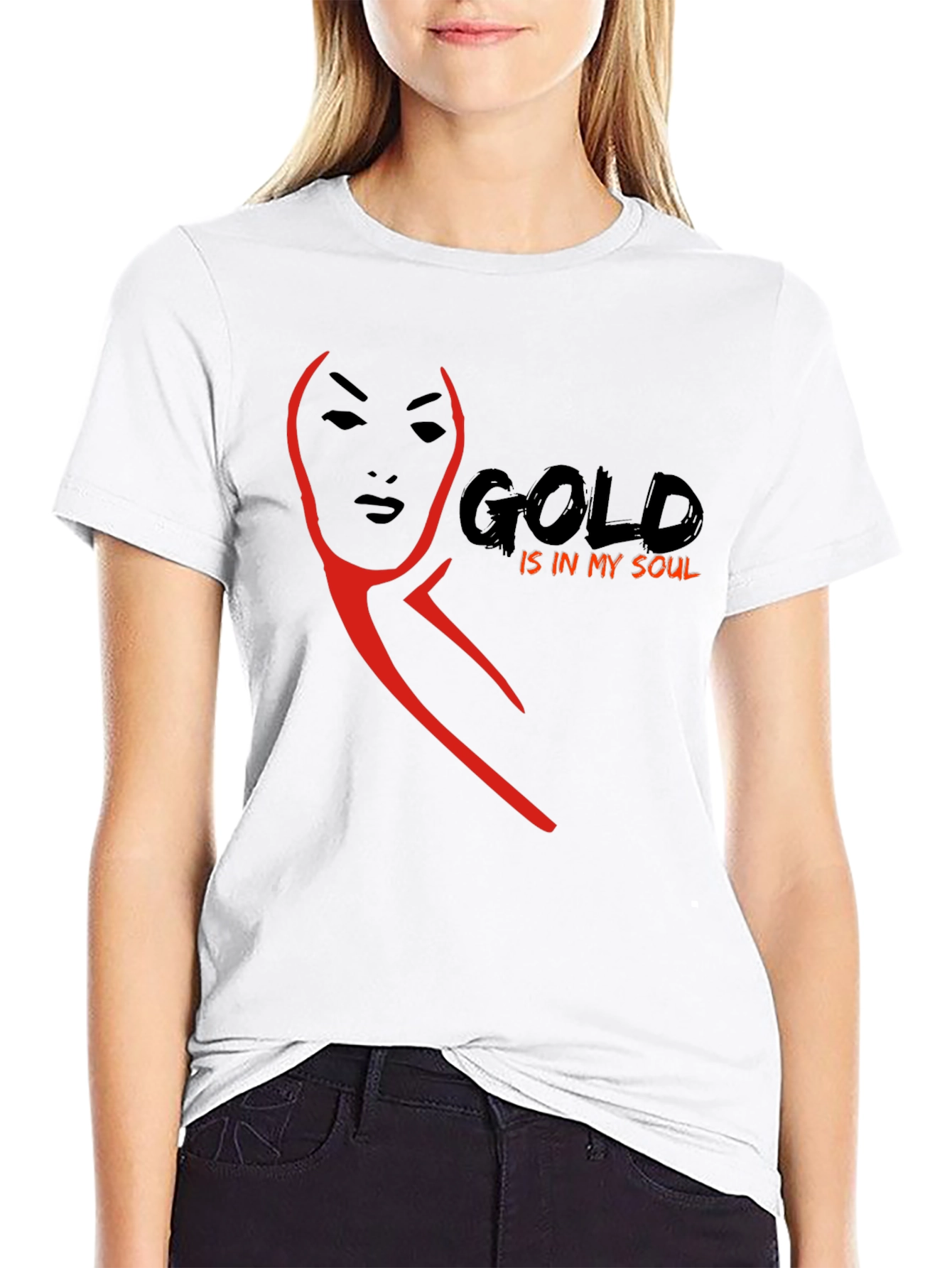 Black Gold Soul Graphic Tee - Stylish Black T-Shirt view 9