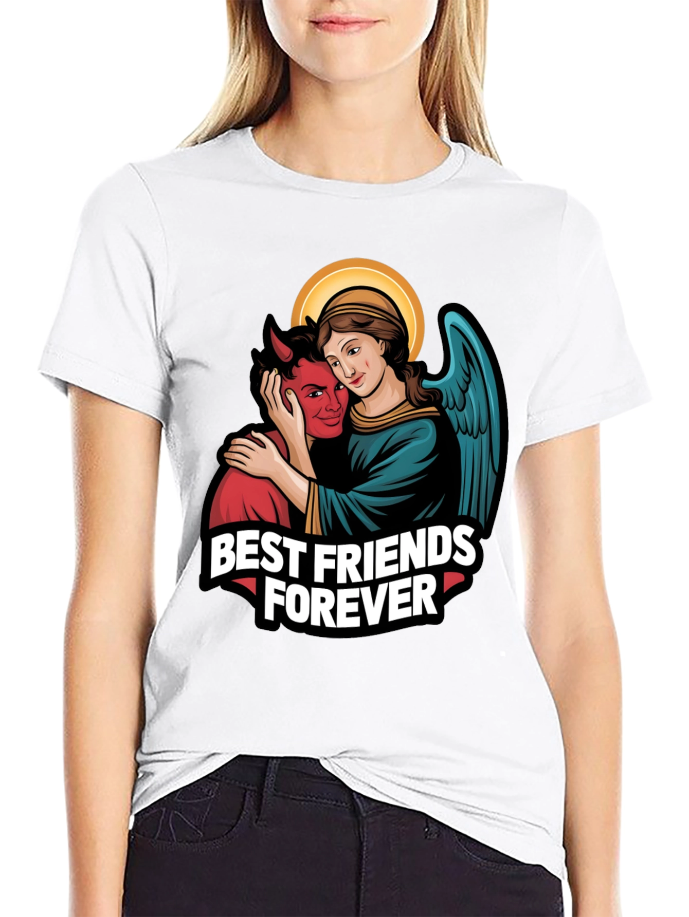 Black Best Friends Forever Graphic Tee view 9
