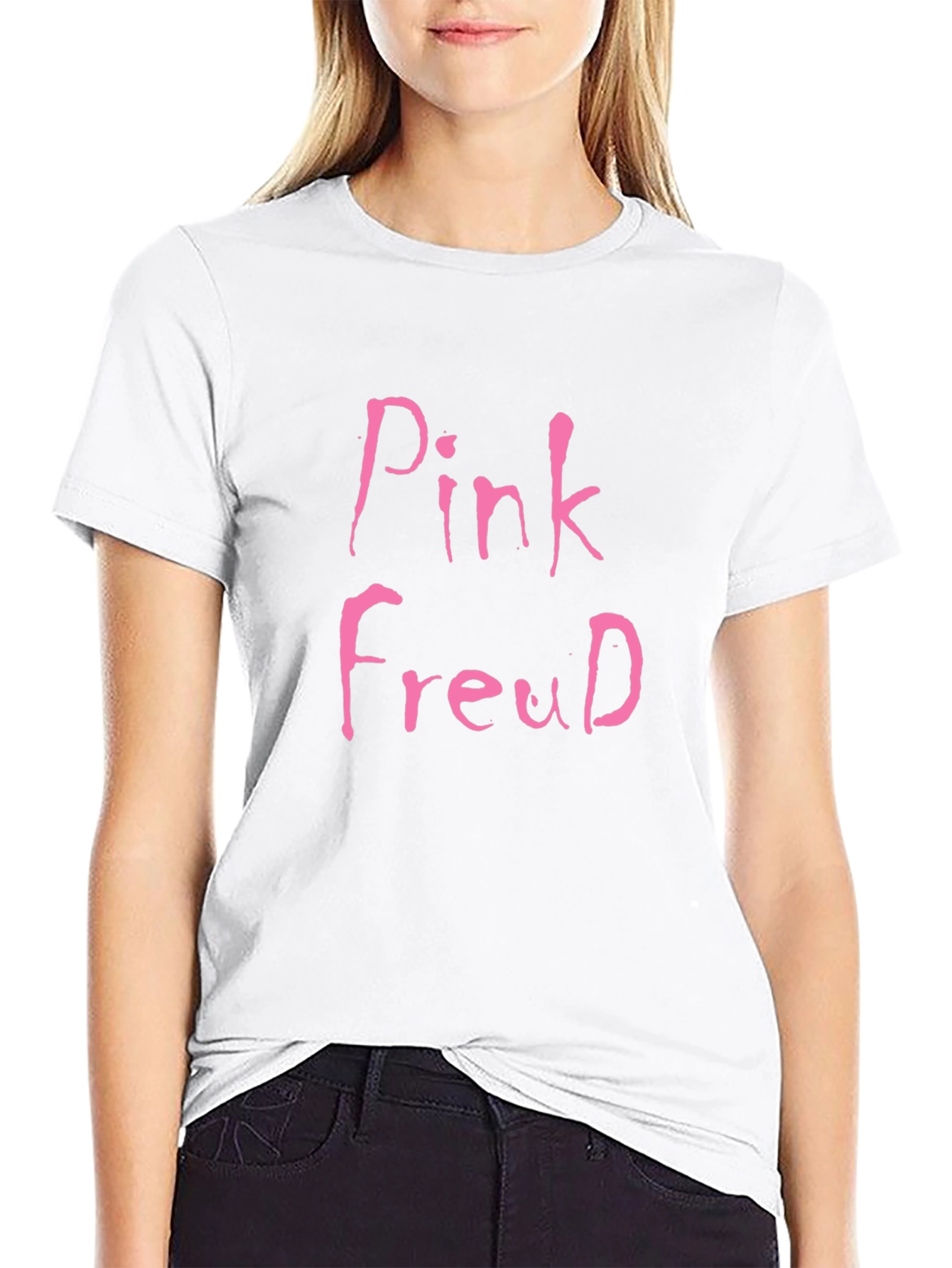 Black Pink Freud Graphic Tee - Quirky Unisex T-Shirt view 9