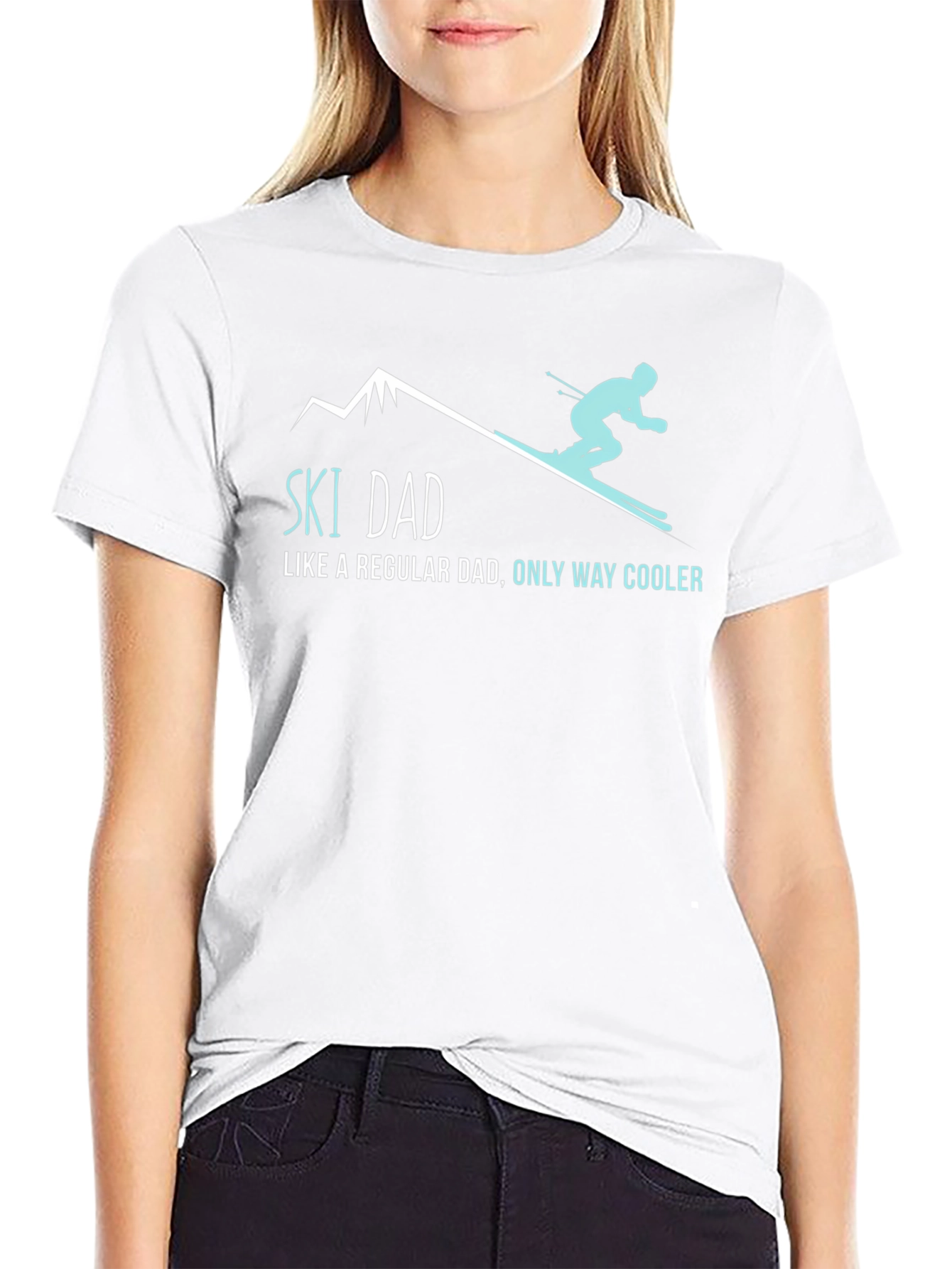 Black Ski Dad T-Shirt - Regular Dad Only Way Cooler! view 9