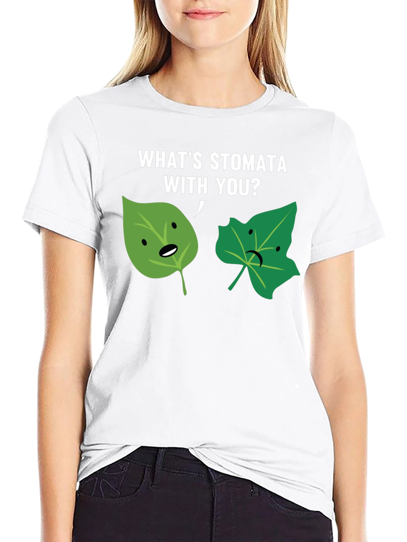 Black What's Stomata With You? Graphic Tee view 9