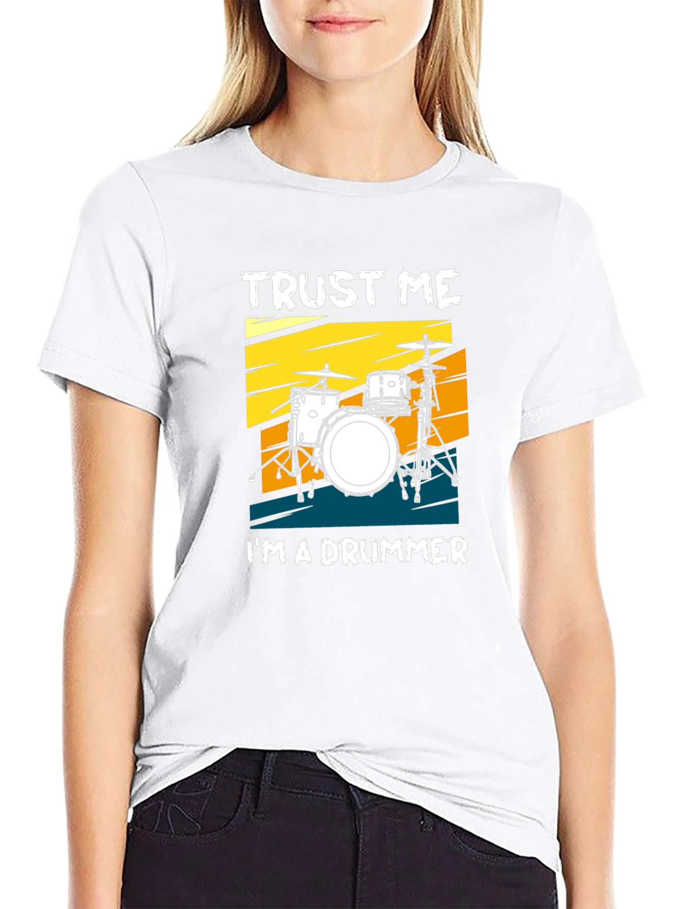 Black Trust Me I'm A Drummer T-Shirt view 9