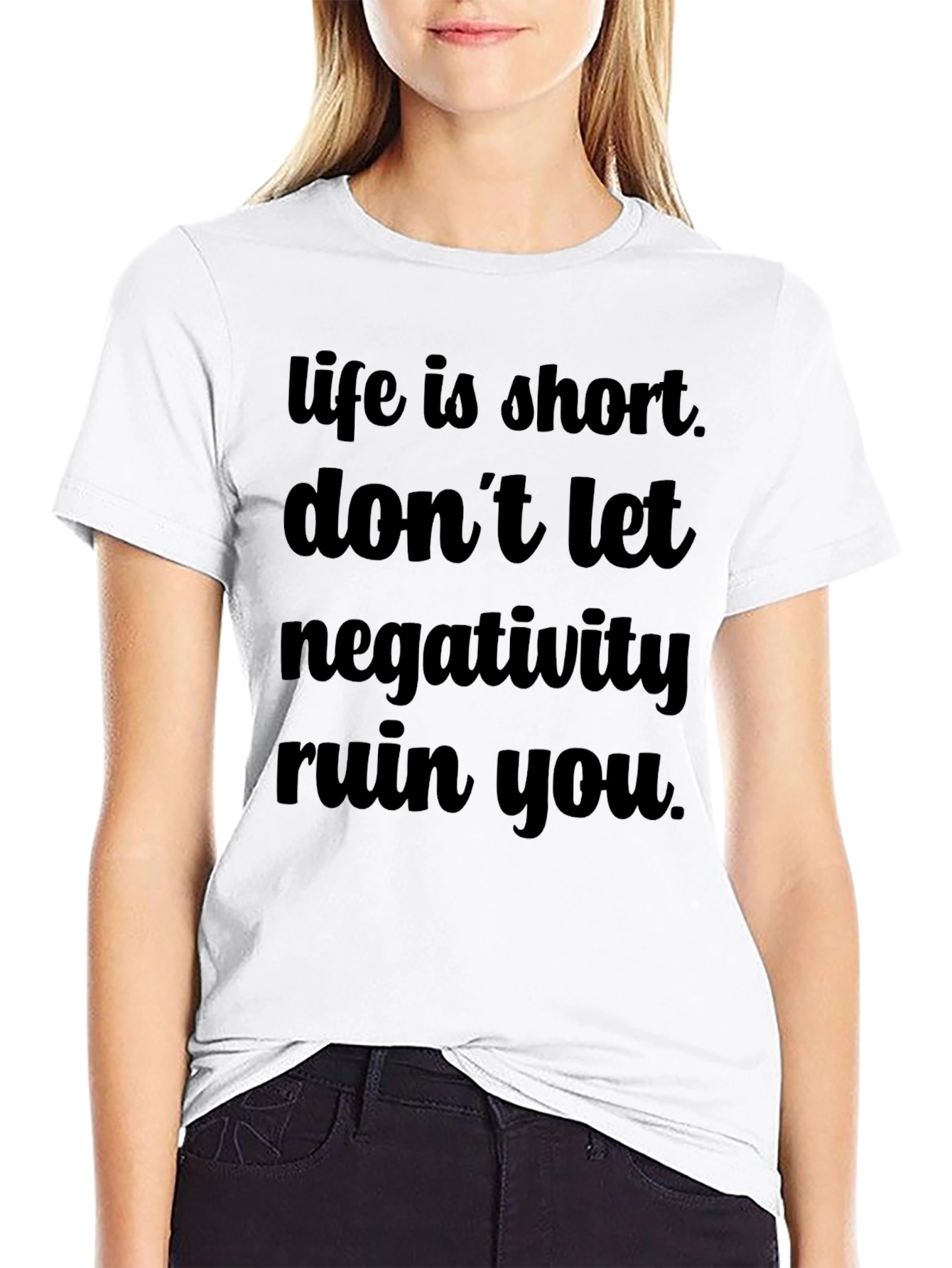 Black Life Is Short T-Shirt - Inspirational Graphic Tee view 9