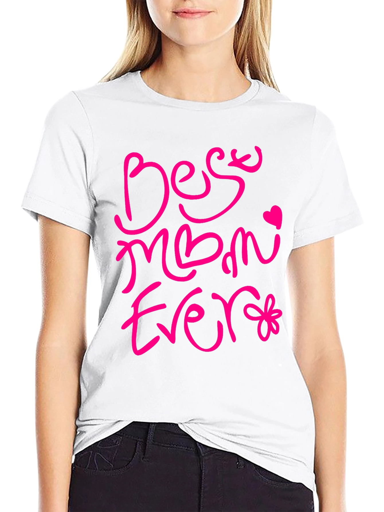 Black Best Mom Ever Graphic Tee - Black view 9