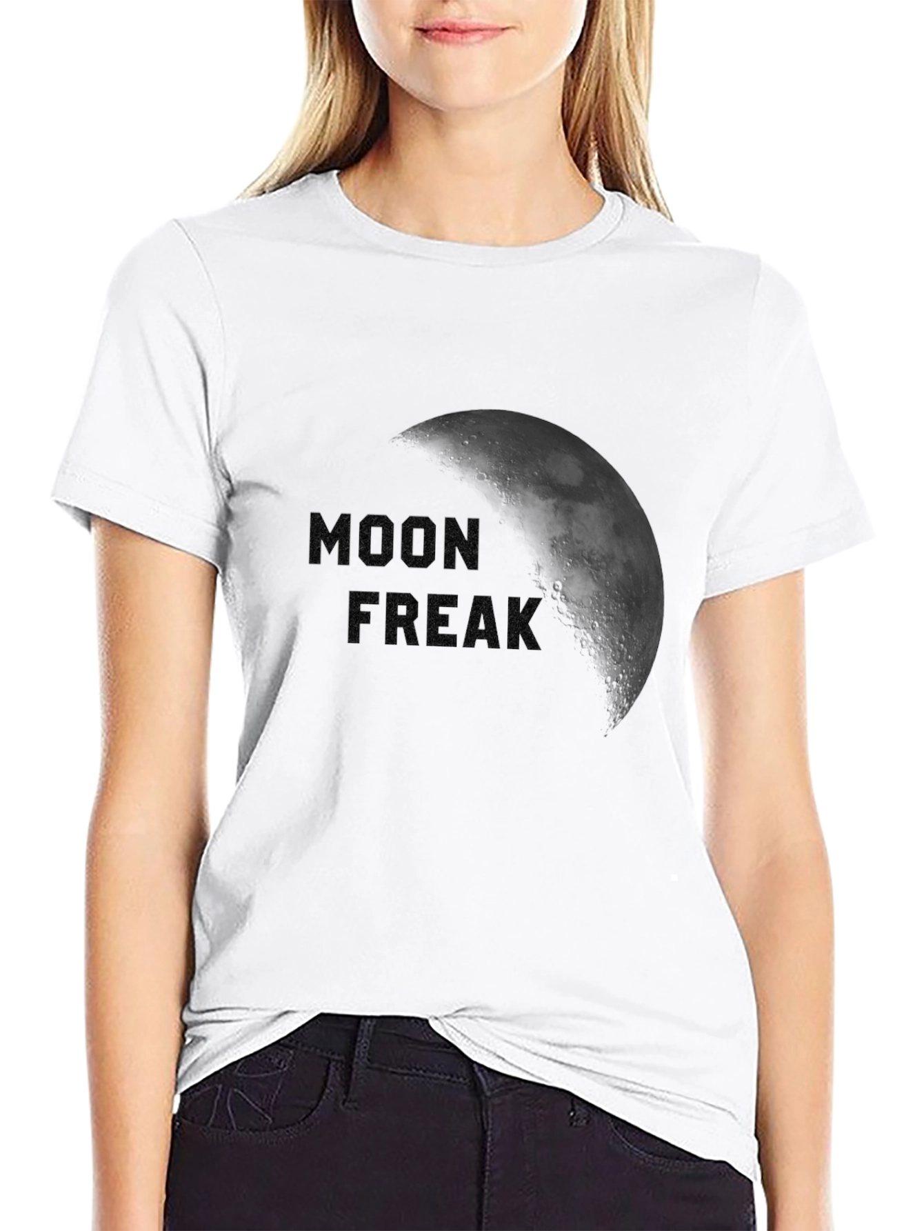 Black Moon Freak Graphic T-Shirt - Black Crew Neck Tee view 9