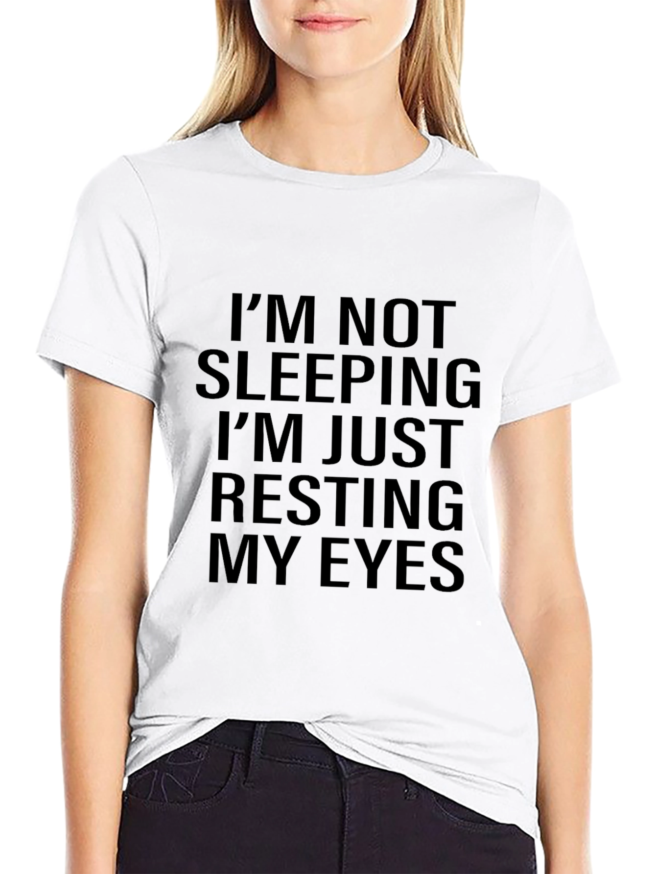 Black Funny Resting Eyes Graphic T-Shirt view 9