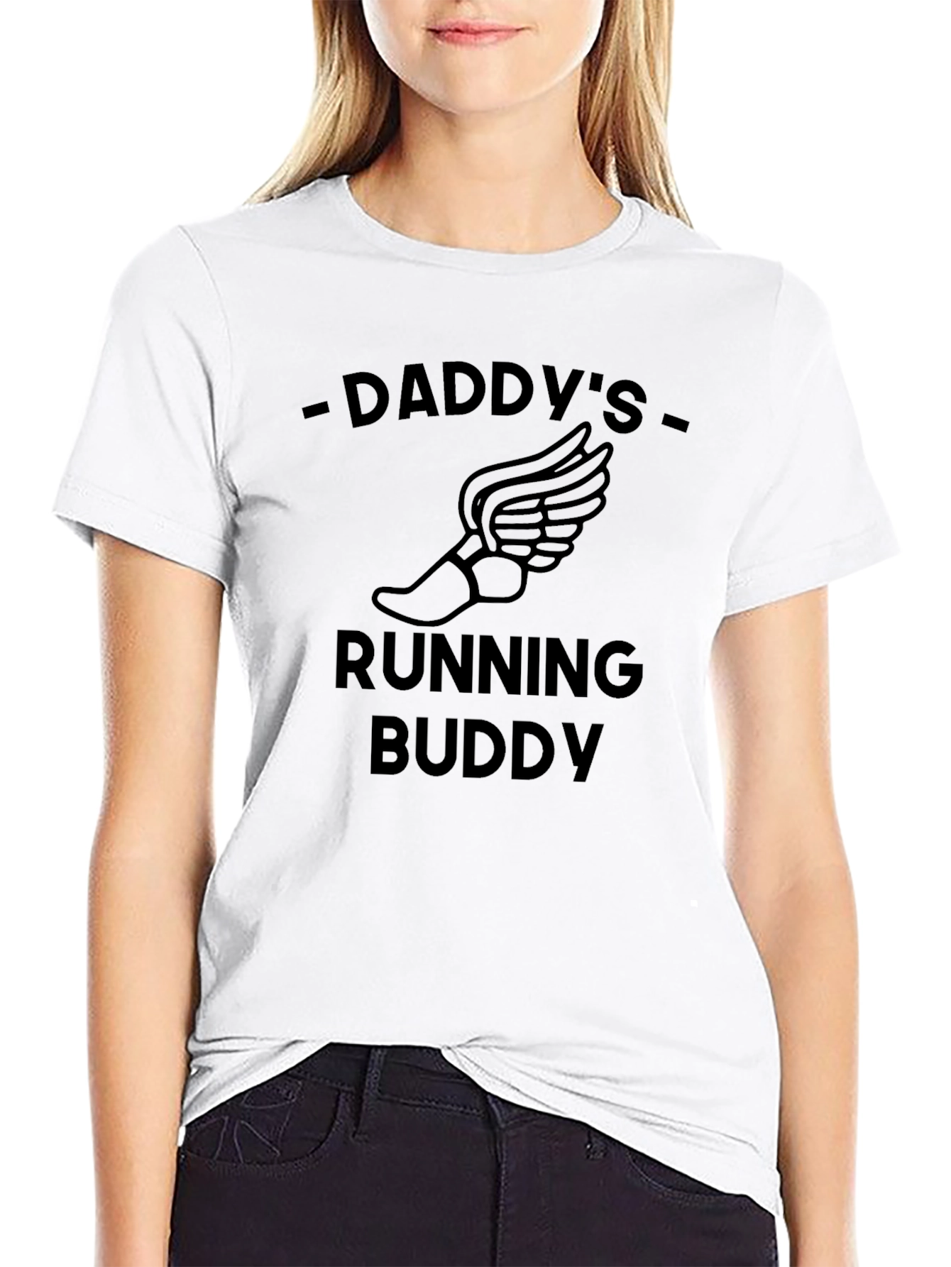 Black Daddy's Running Buddy Black Graphic Tee view 9