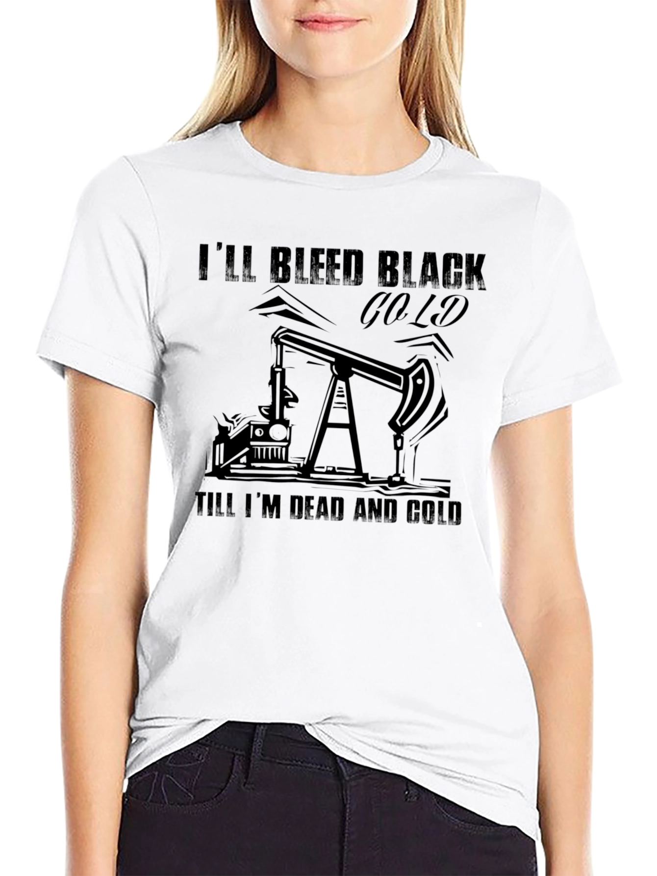 Black Black Gold Bleed Graphic Tee view 9