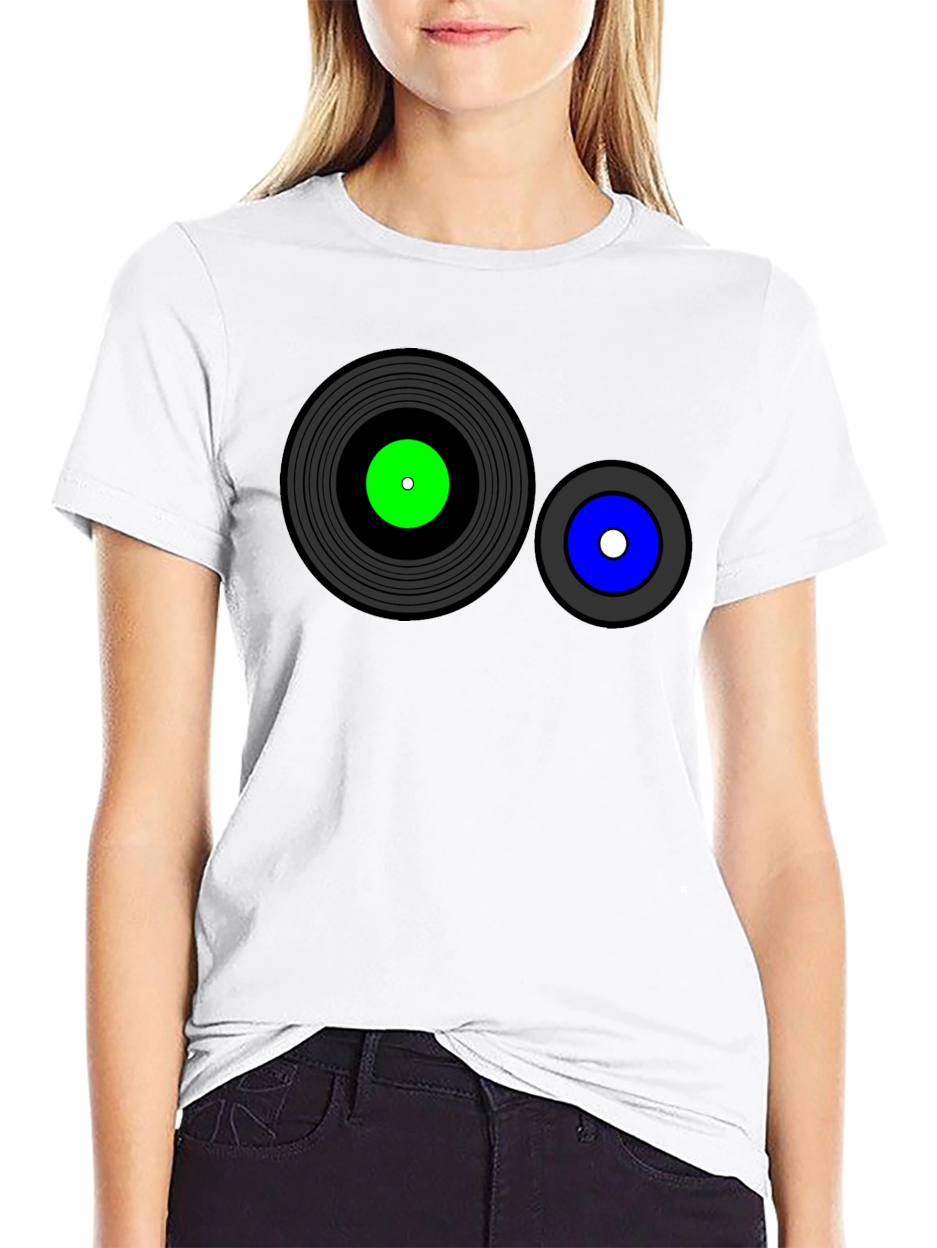 Black Retro Record Graphic T-Shirt - Black view 9