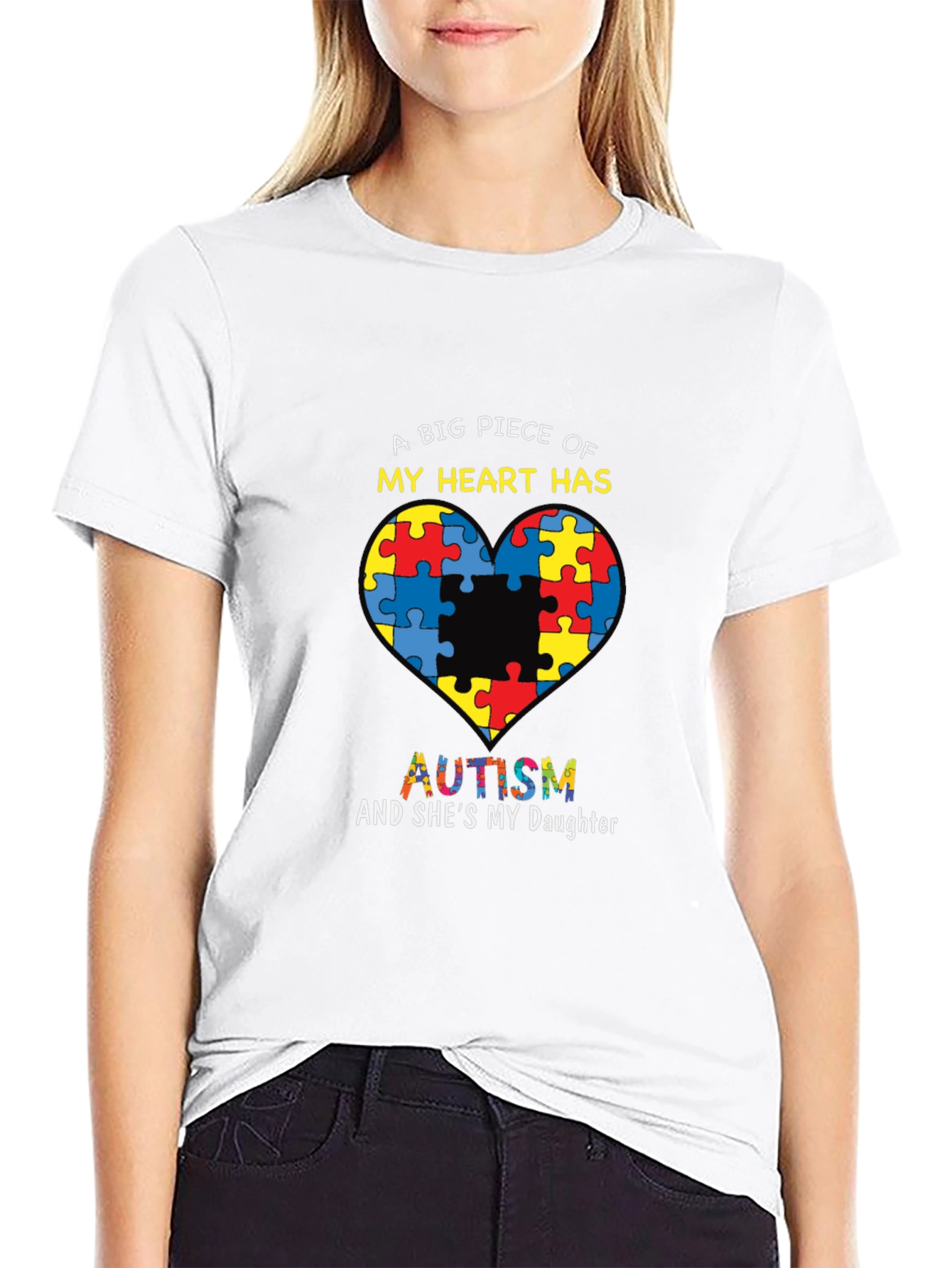 Black Autism Awareness T-Shirt: A Big Piece of My Heart view 9