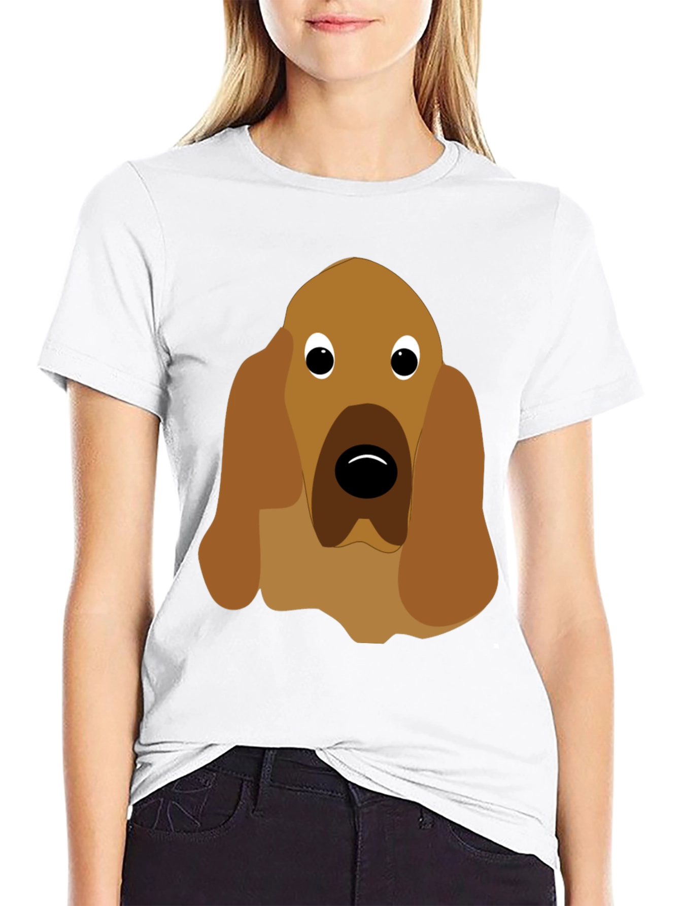 Black Dog Face Graphic Tee - Unisex Black T-Shirt view 9