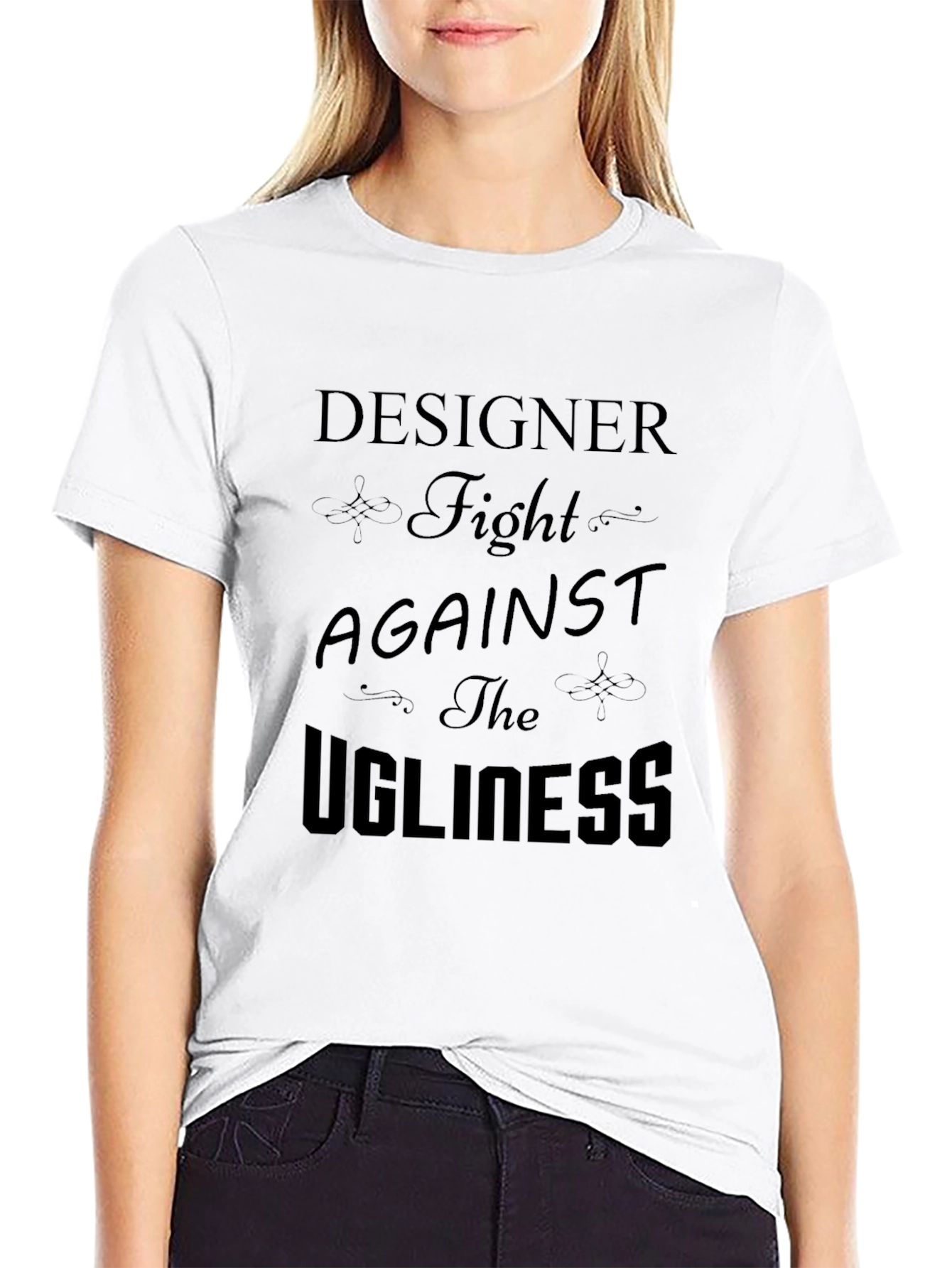 Black Designer Fight Against the Ugliness T-Shirt view 9