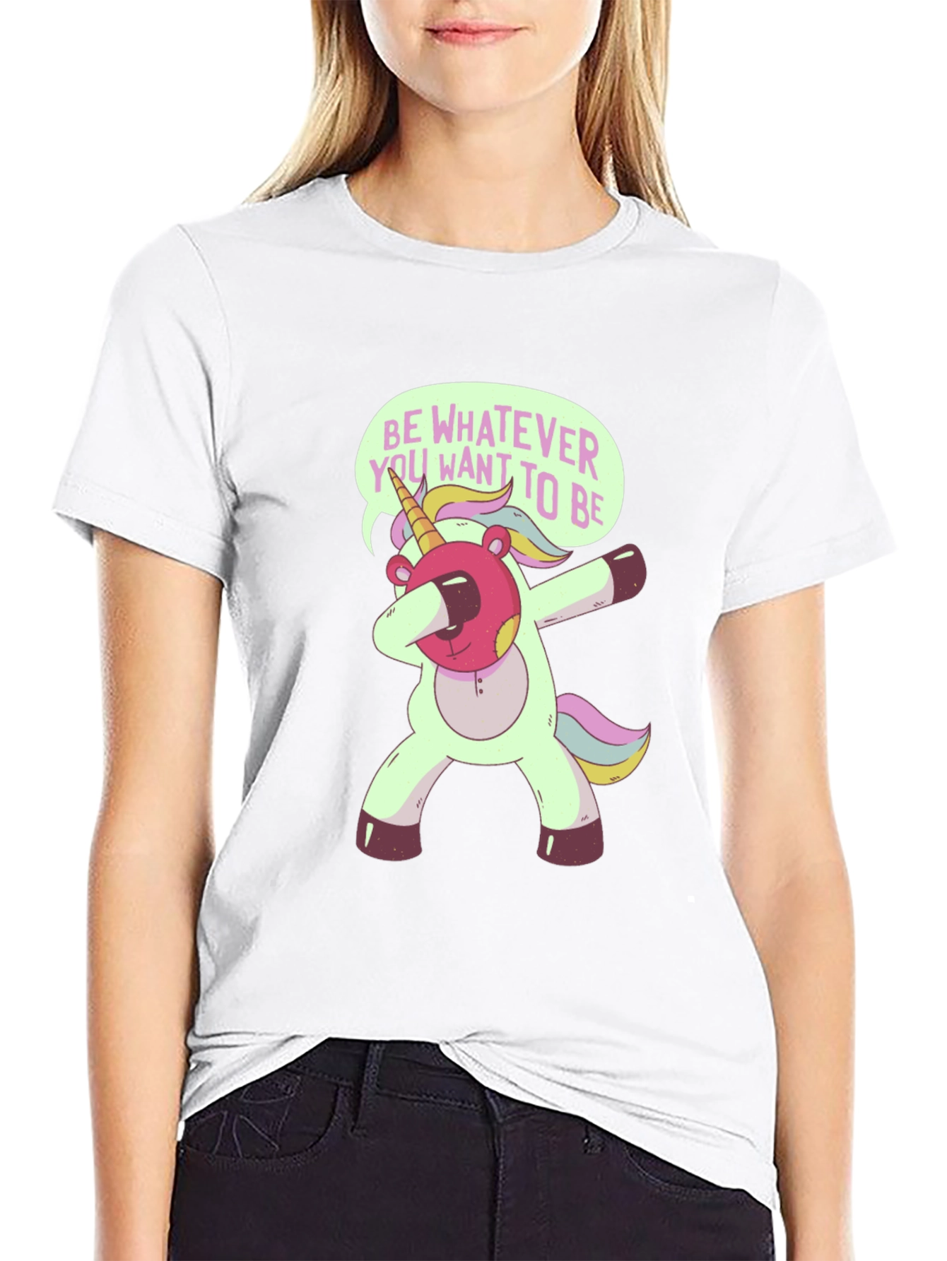 Black Unicorn Dabbing T-Shirt - Be Whatever You Want! view 9