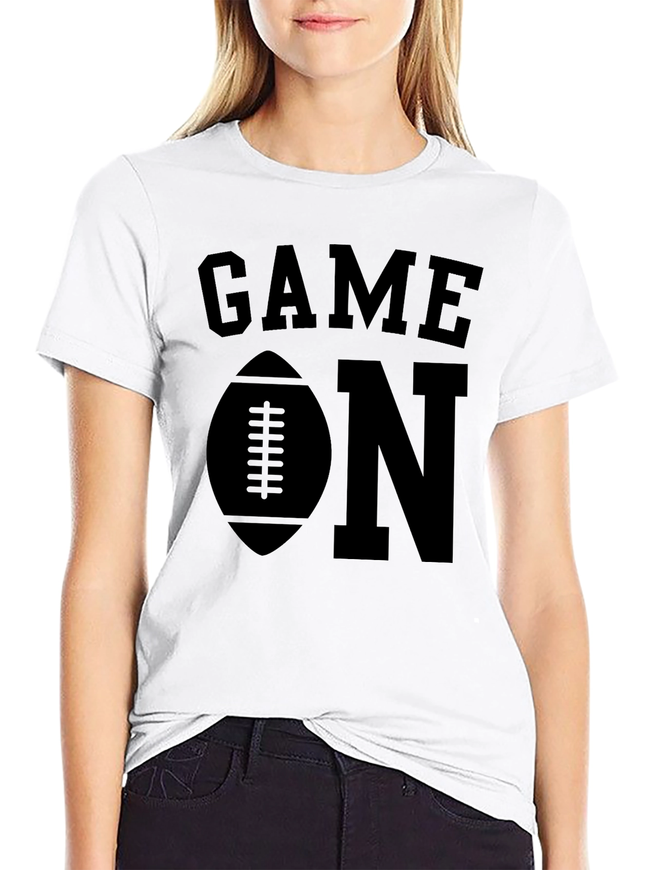 Black Game On Football T-Shirt view 9