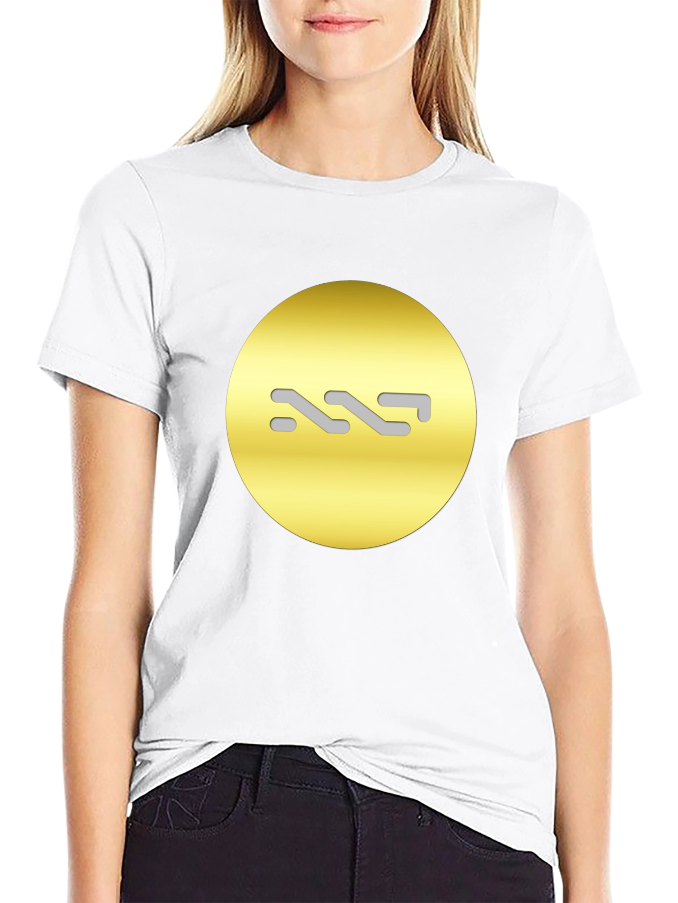 Black Modern Black Tee with Abstract Gold Design view 9