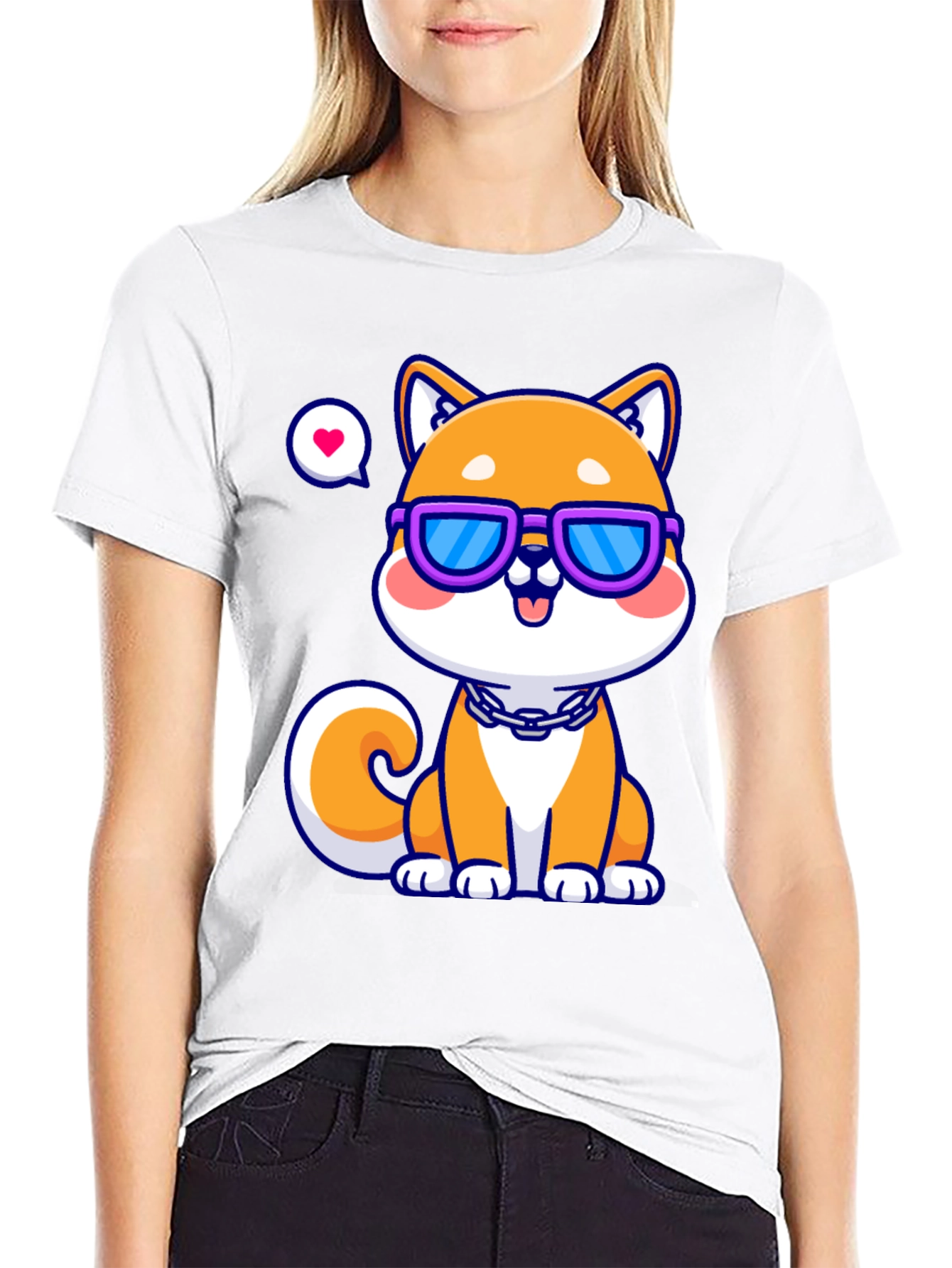 Black Cool Shiba Inu T-Shirt - Unisex view 9