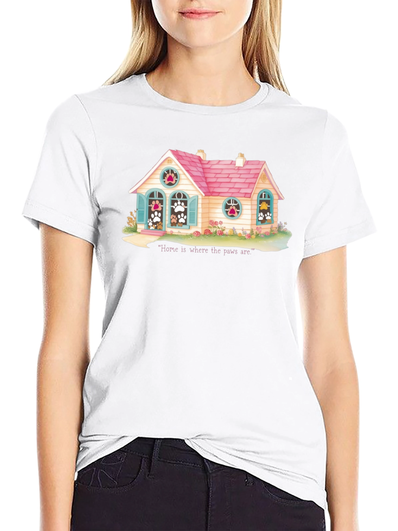 Black Home is Where the Paws Are T-Shirt view 9