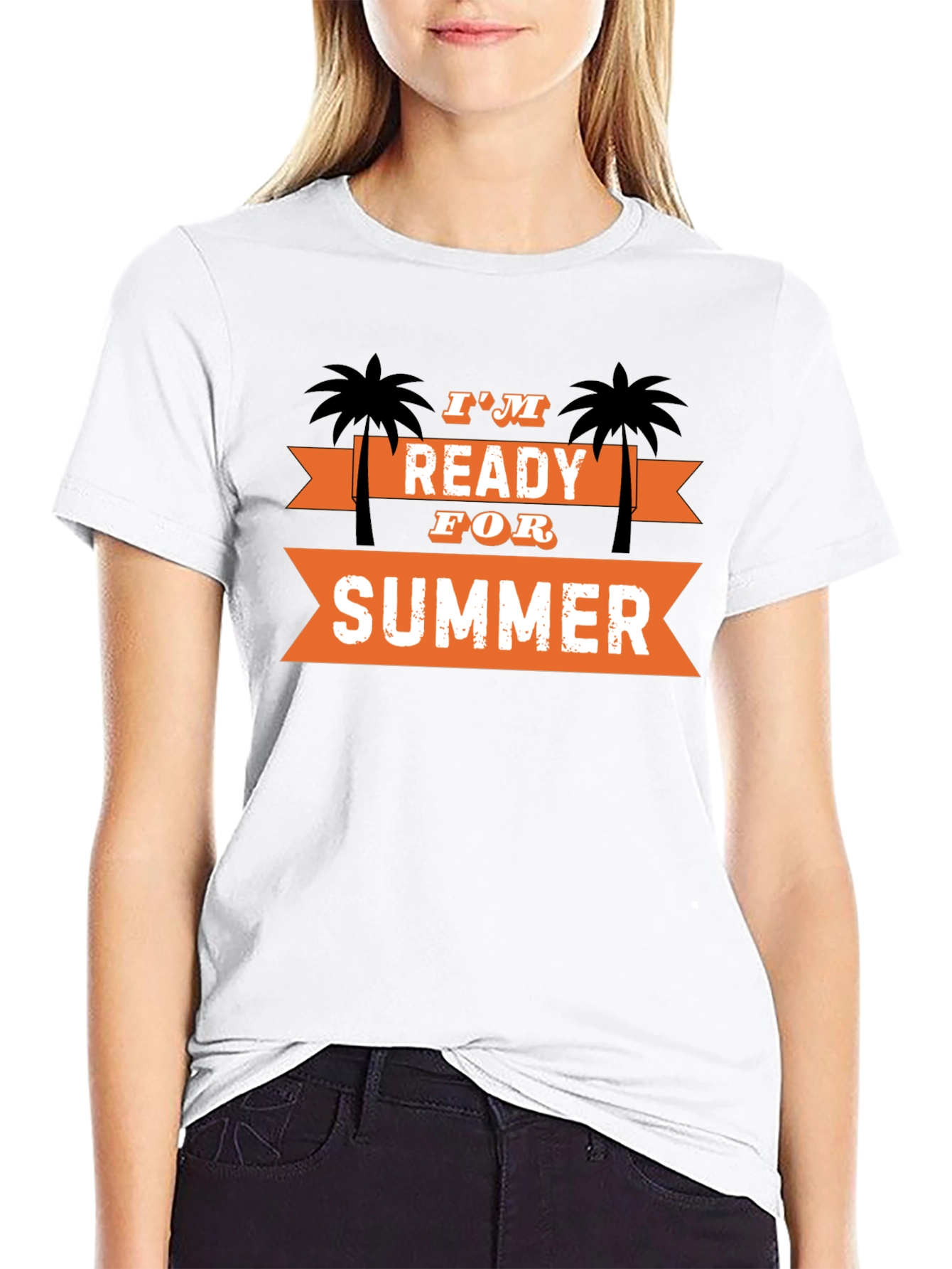 Black I'm Ready for Summer T-Shirt Palm Tree Graphic Tee view 9