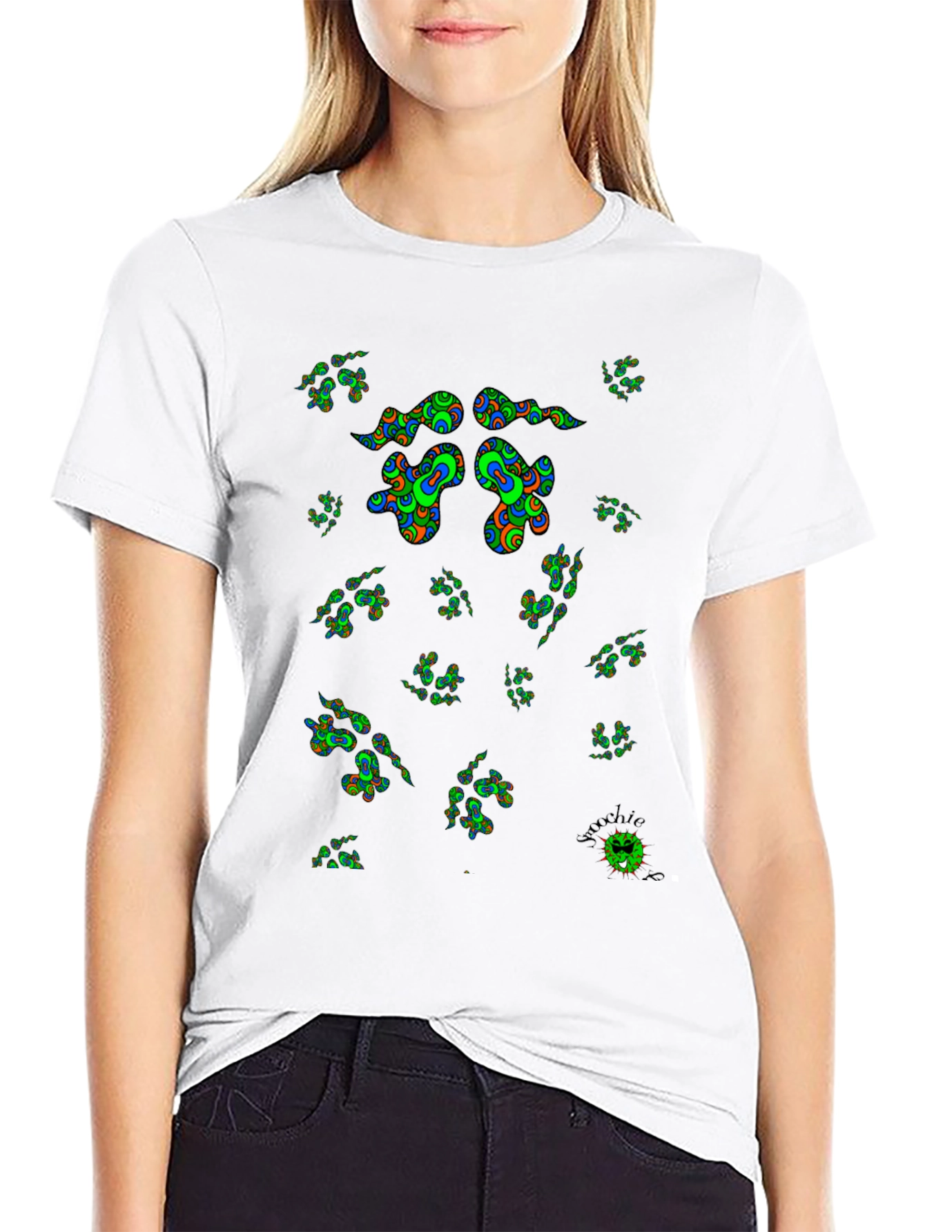 Black Psychedelic Green T-Shirt view 9