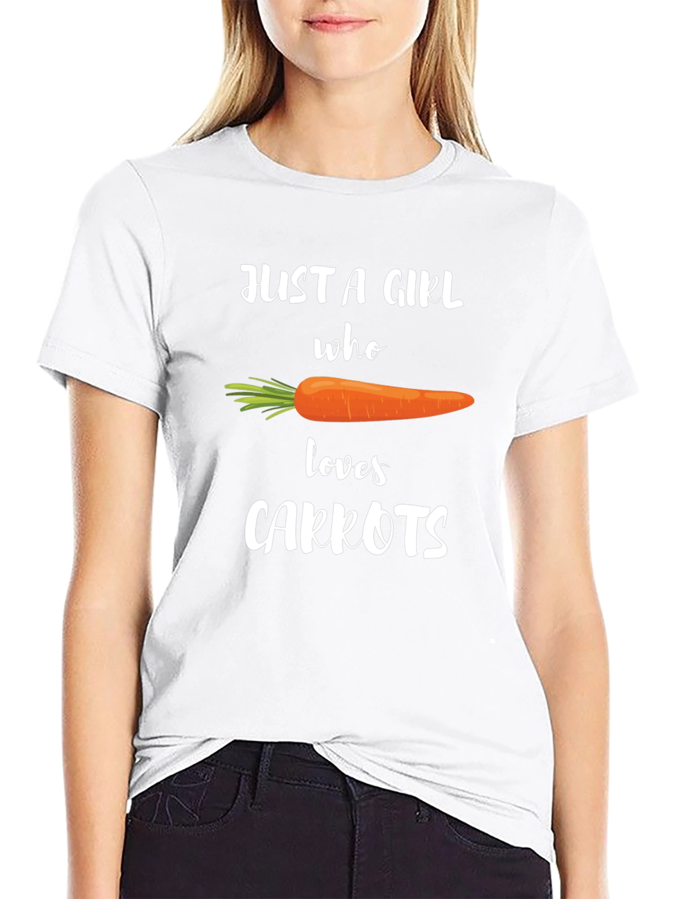 Black Carrot Lover T-Shirt - Just a Girl Who Loves Carrots Tee view 9
