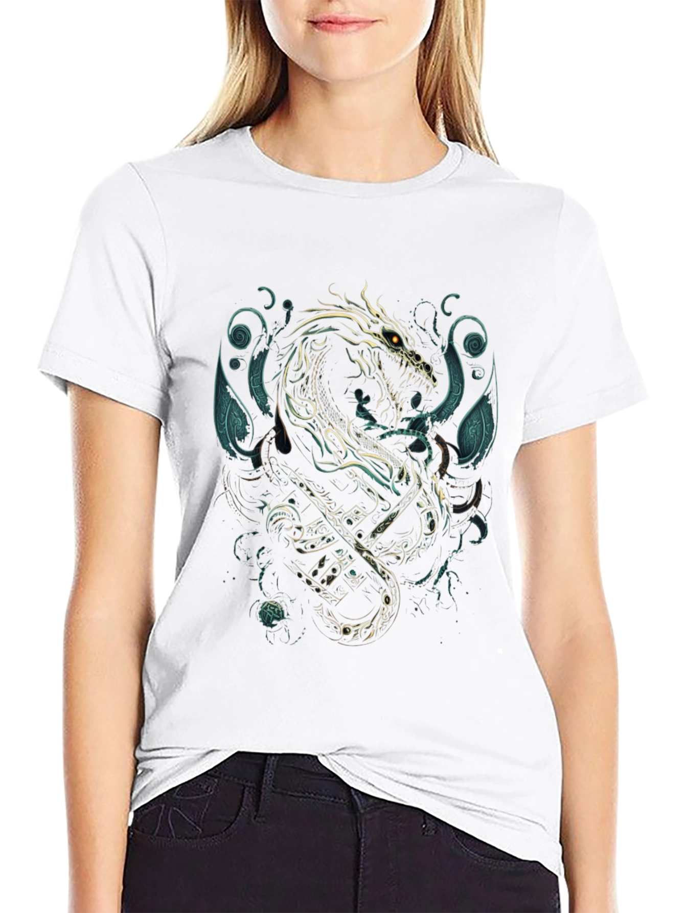 Black Dragon & Anchor Graphic Tee - Black view 9