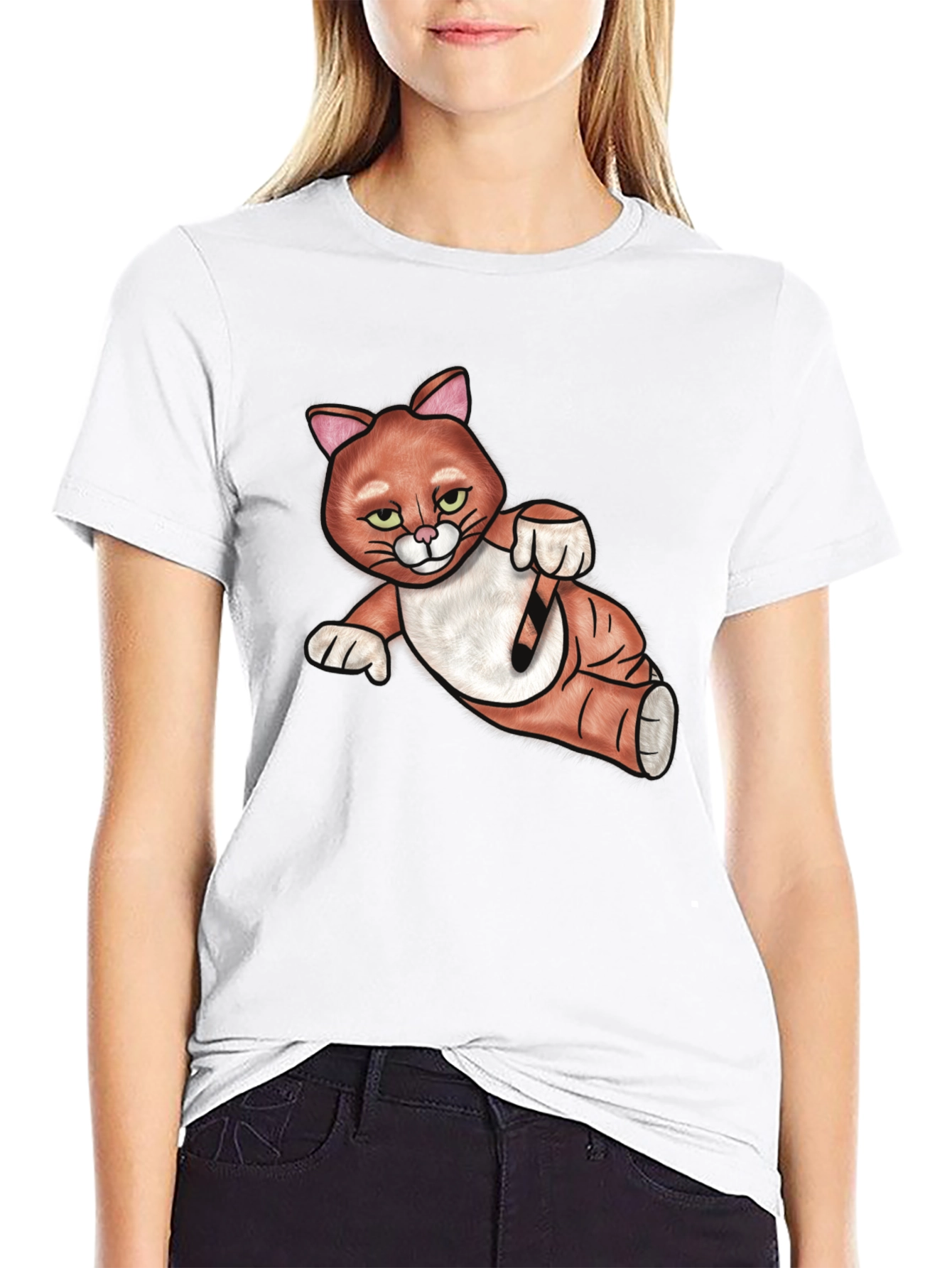 Black Cool Cat Graphic T-Shirt view 9