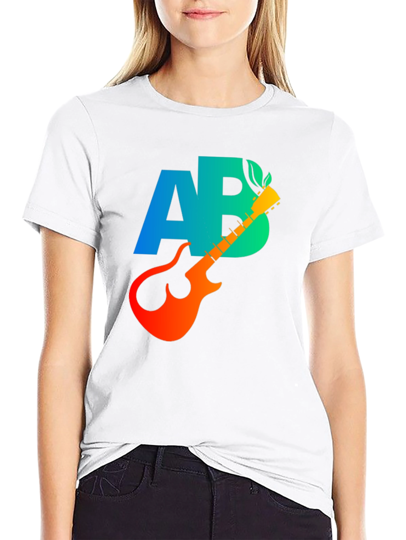 Black AB Guitar Graphic T-Shirt - Cool Music Tee view 9