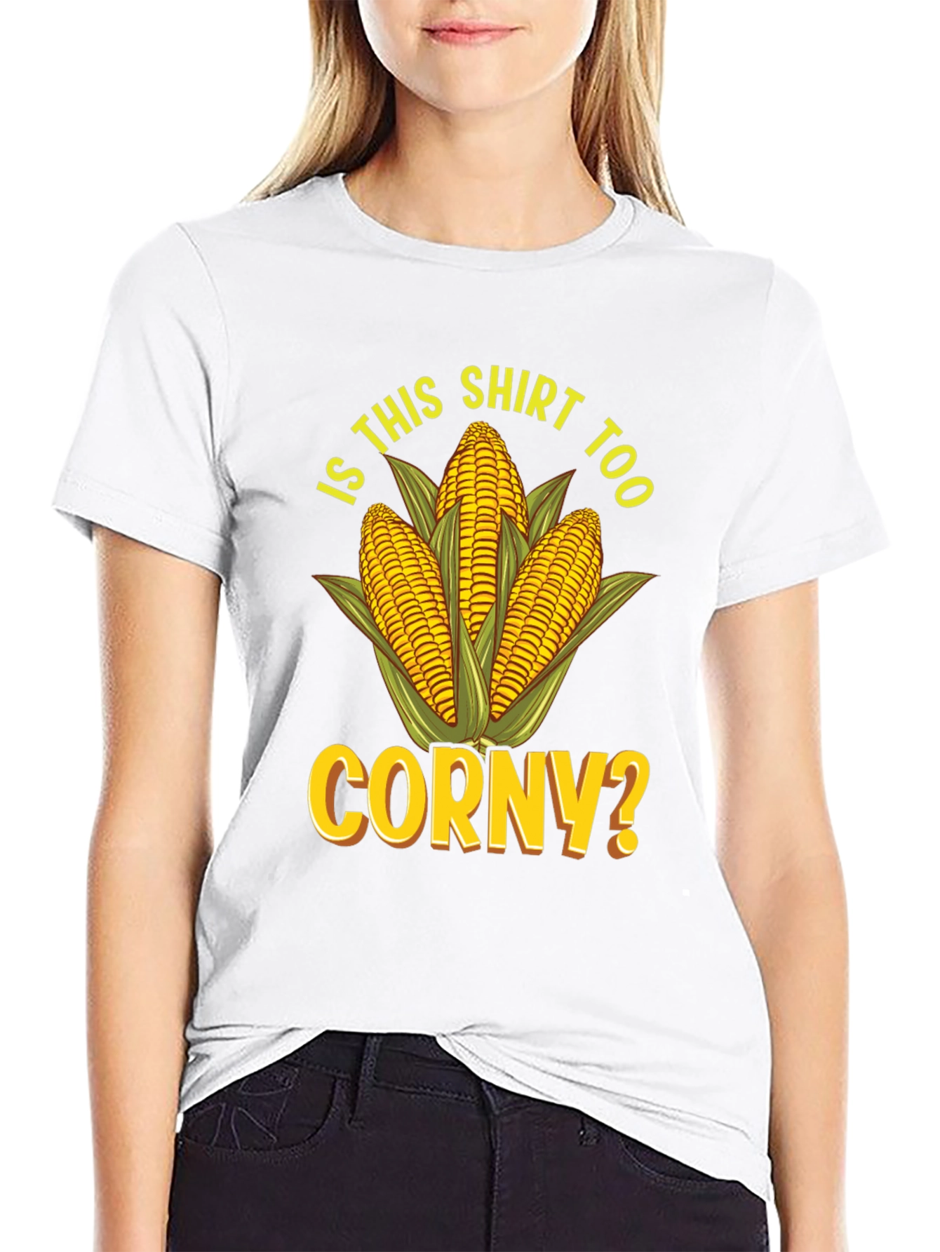 Black Is This Shirt Too Corny? Novelty Graphic Tee view 9
