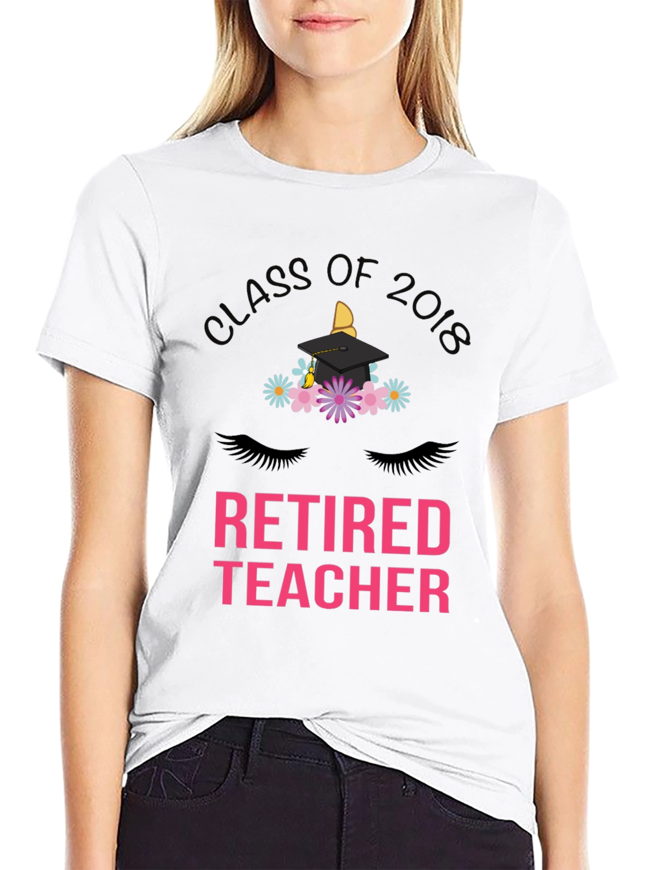 Black Retired Teacher T-Shirt Class of 2018 view 9