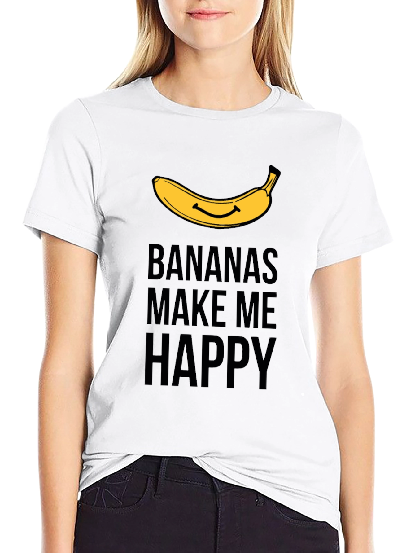 Black Bananas Make Me Happy Graphic T-Shirt view 9