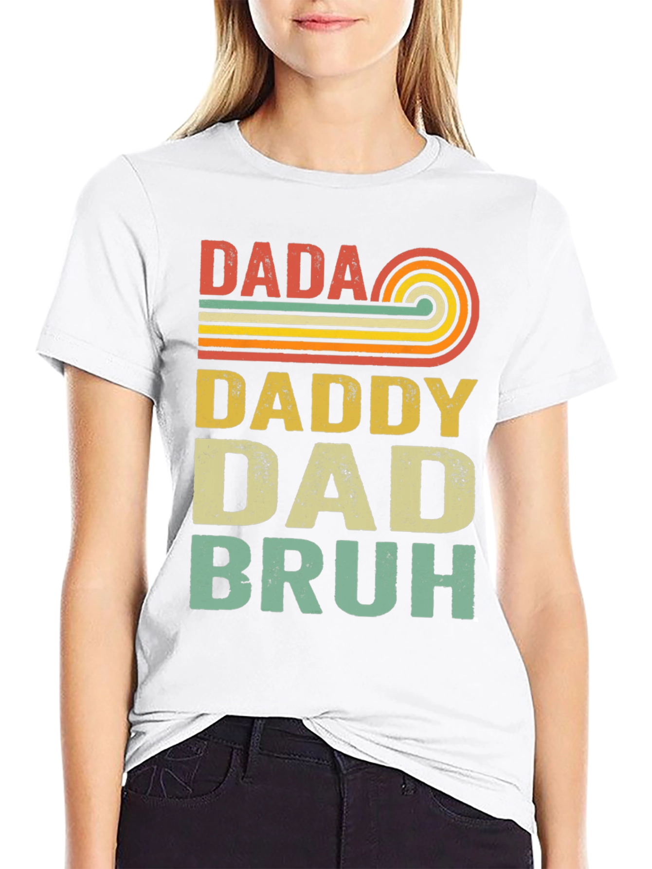 Black Retro Dada Daddy Dad Bruh T-Shirt view 9