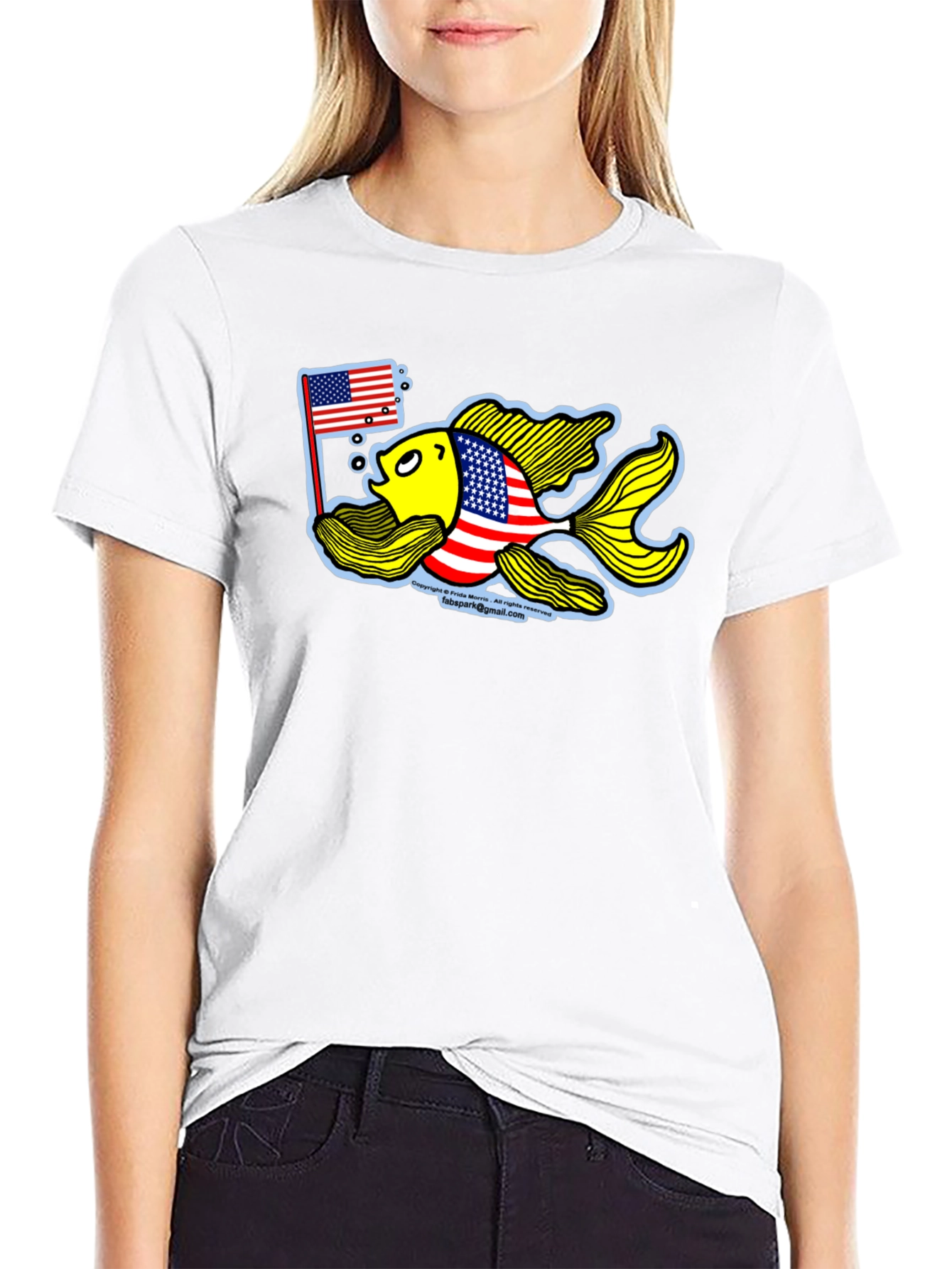 Black Patriotic Goldfish Graphic Tee view 9