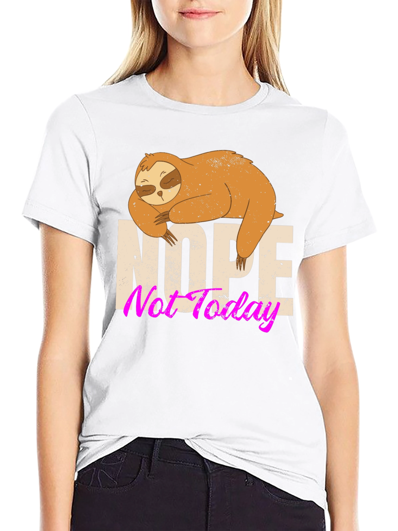 Nope Not Today Sloth Graphic Tee - 9