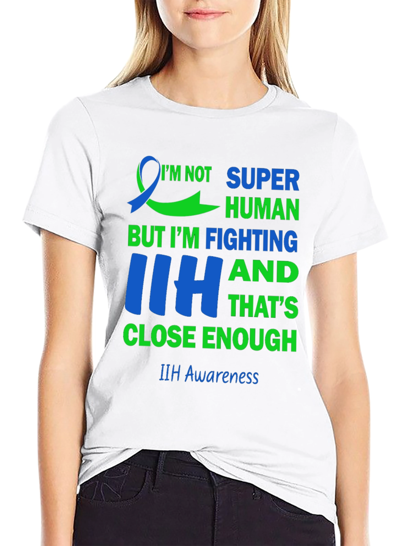 Black IIH Awareness T-Shirt - "Fighting" Design view 9
